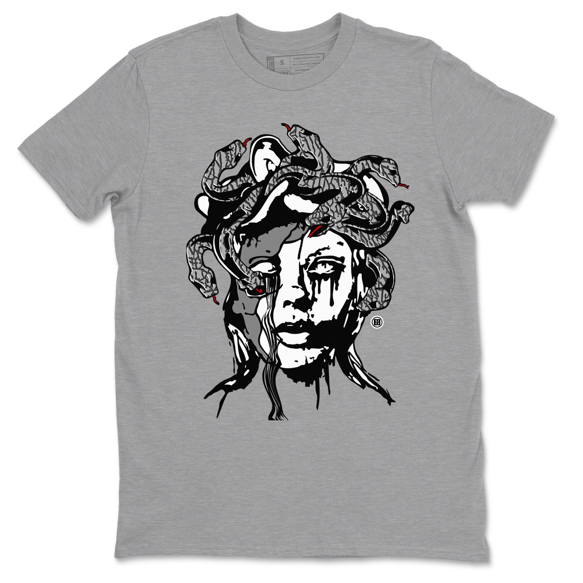 Medusa Statue snkmatch Tees - Air Jordan 3 Cement Grey