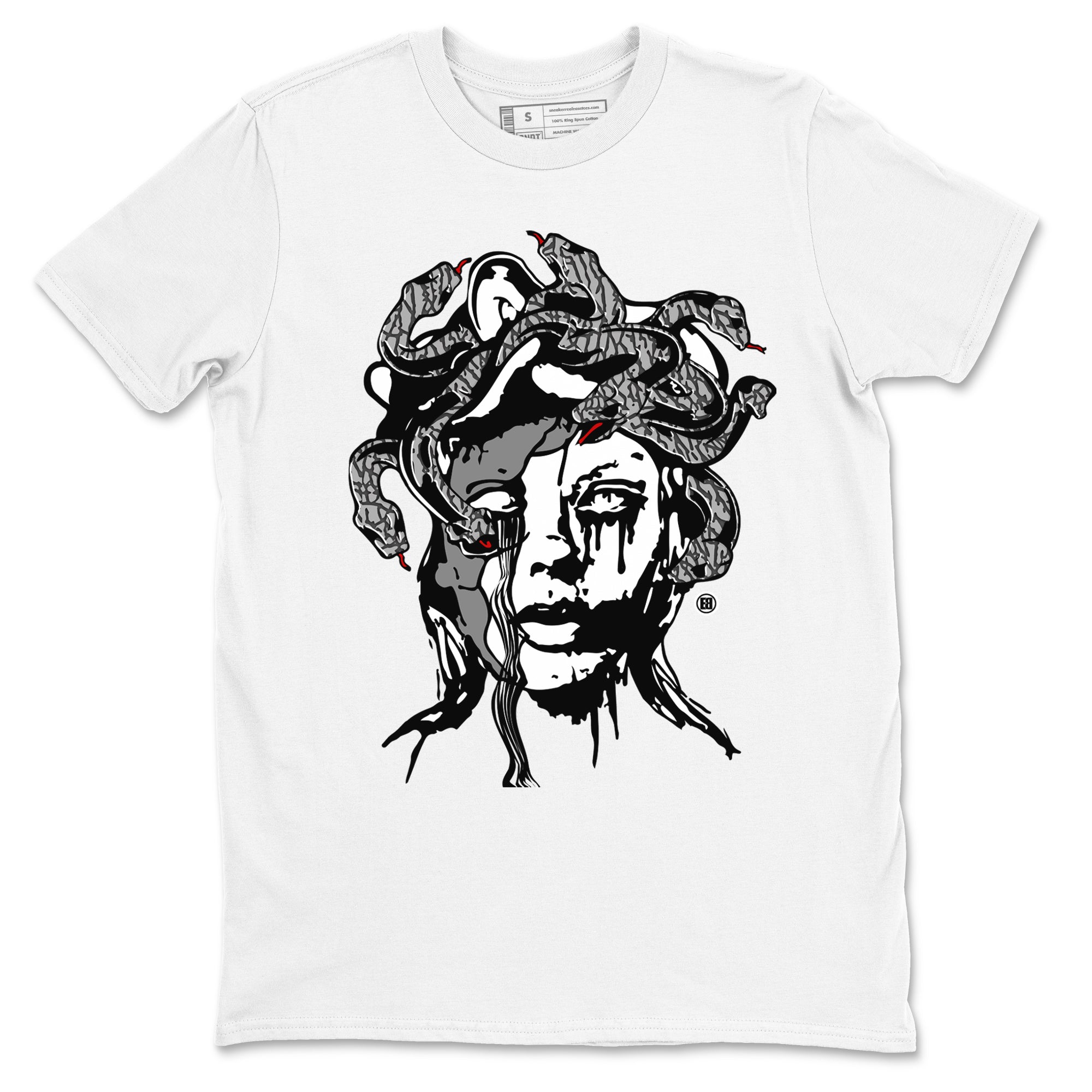 Medusa Statue snkmatch Tees - Air Jordan 3 Cement Grey