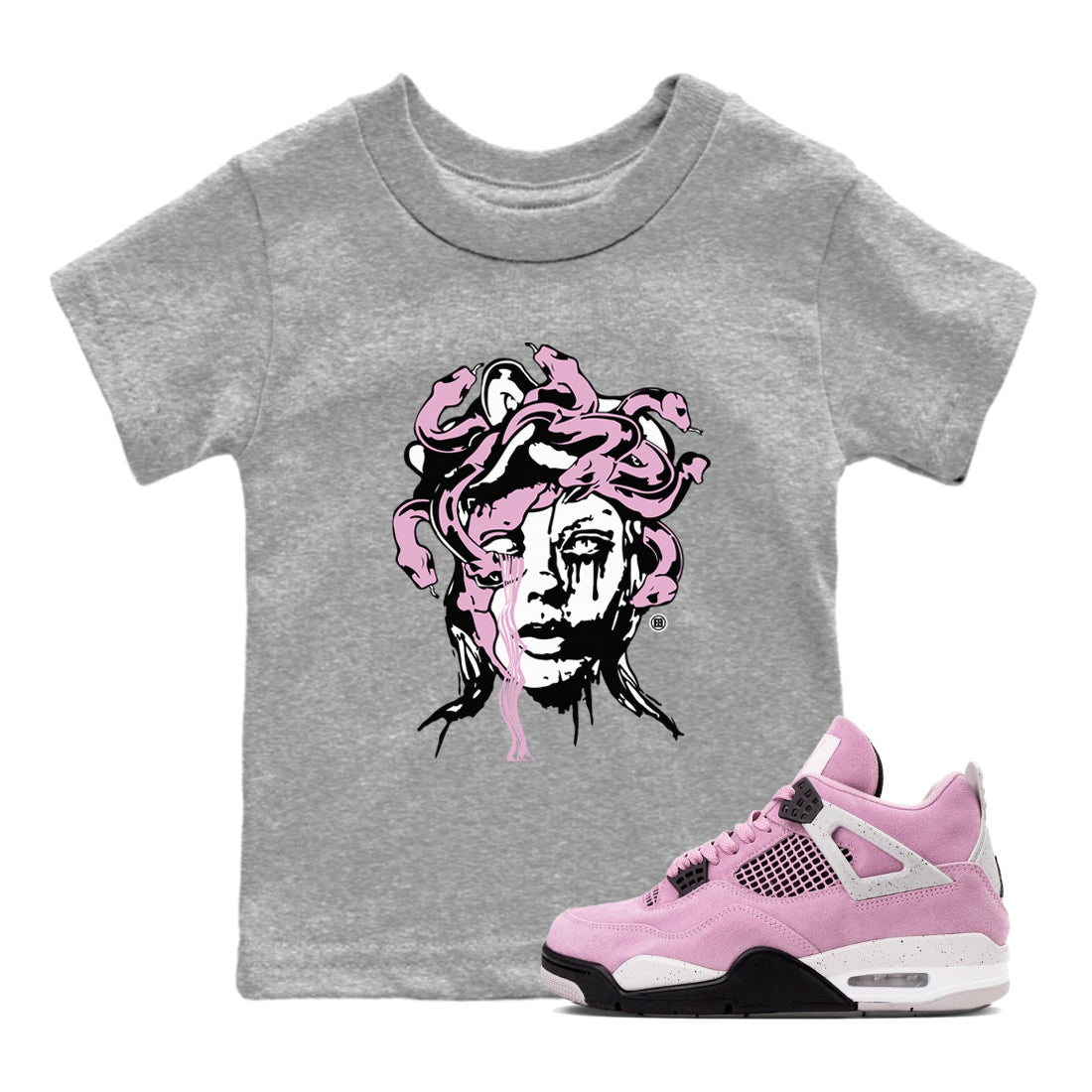 Medusa Statue snkmatch Tees Kids - Air Jordan 4 Orchid
