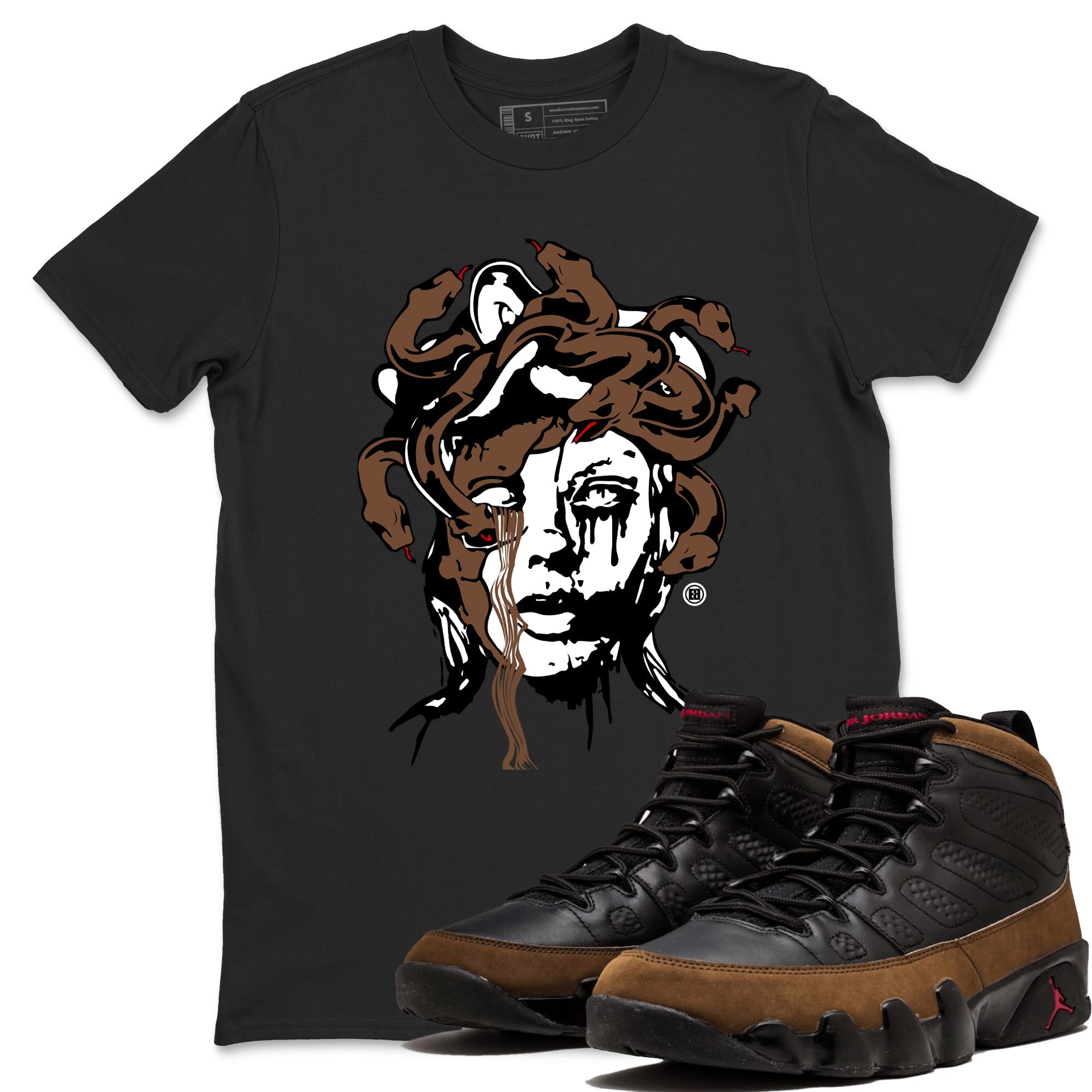 Medusa Statue snkmatch Tees - Air Jordan 9 Olive