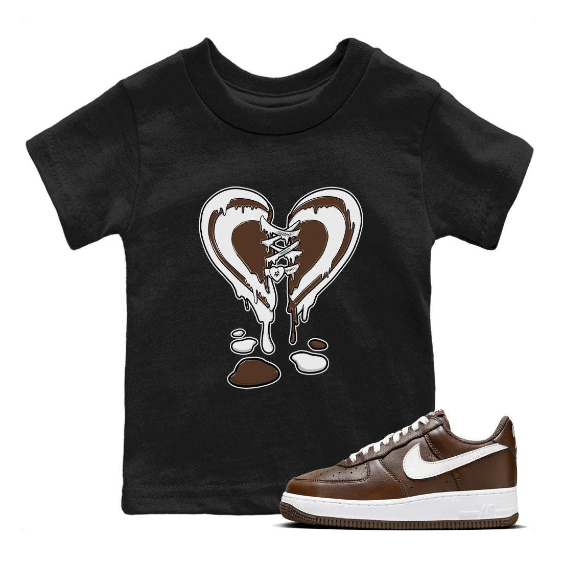 Melting Heart snkmatch Tee Kids - Air Force 1 Chocolate