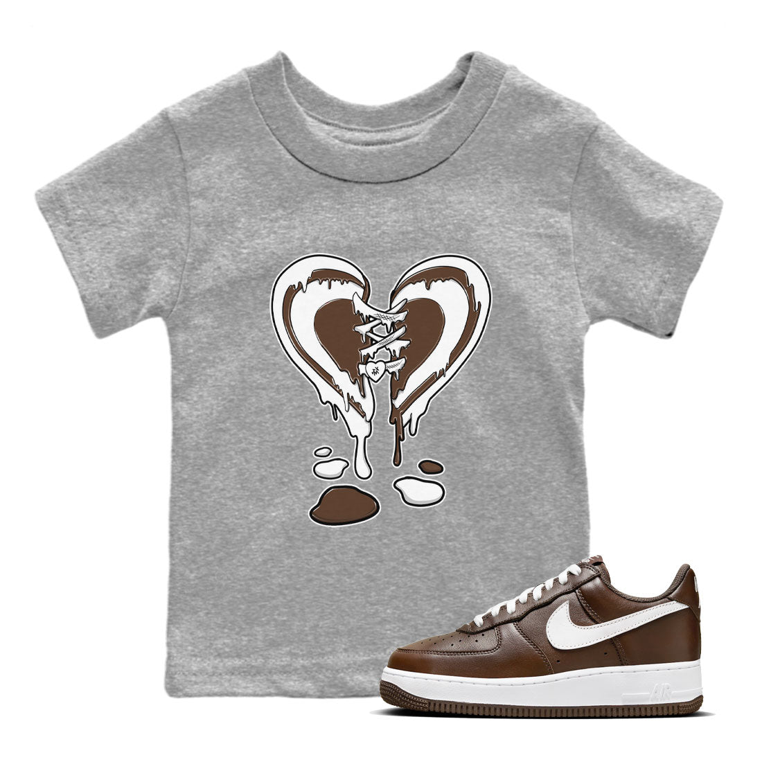 Melting Heart snkmatch Tee Kids - Air Force 1 Chocolate