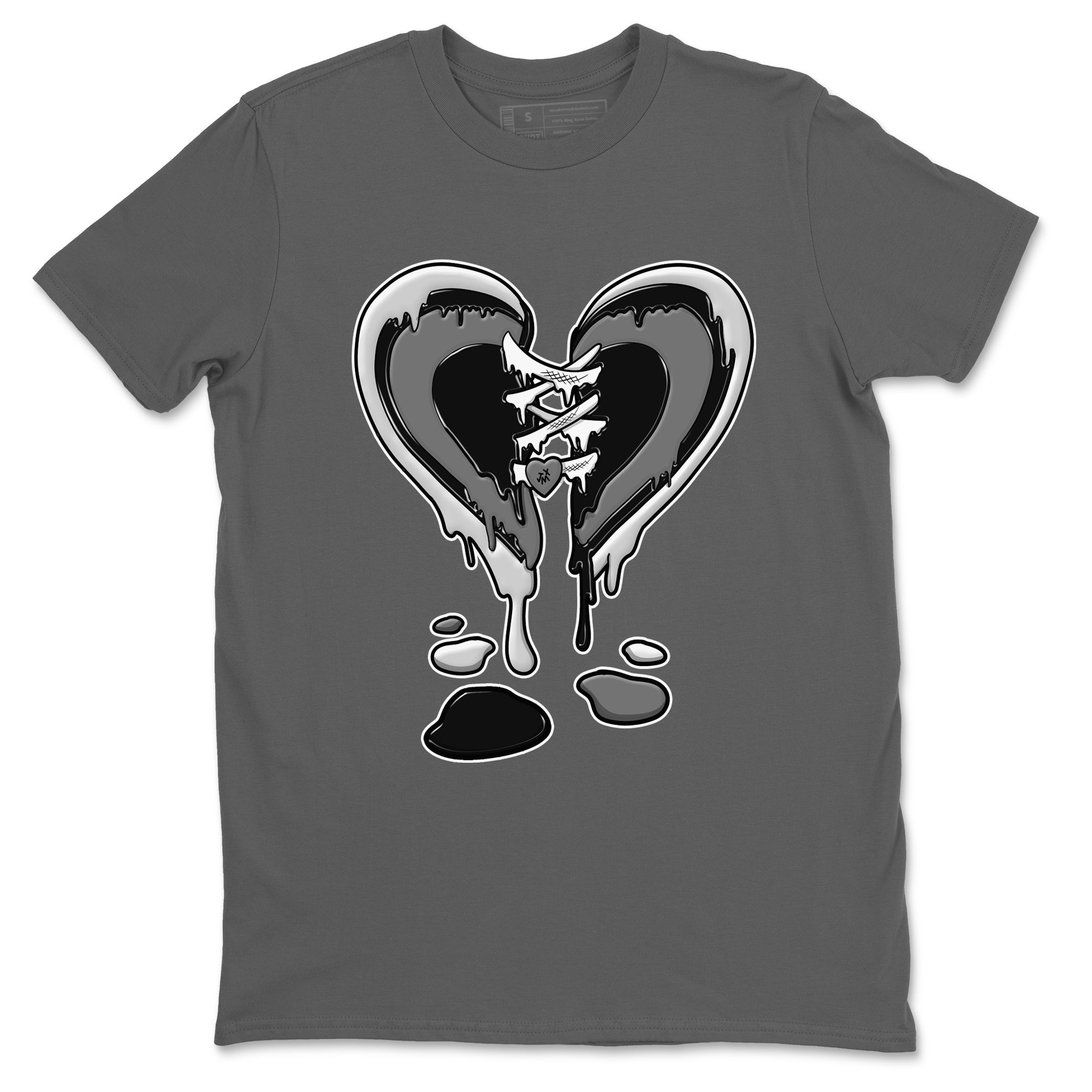 Melting Heart snkmatch Tees - Air Jordan 12 Black Wolf Grey