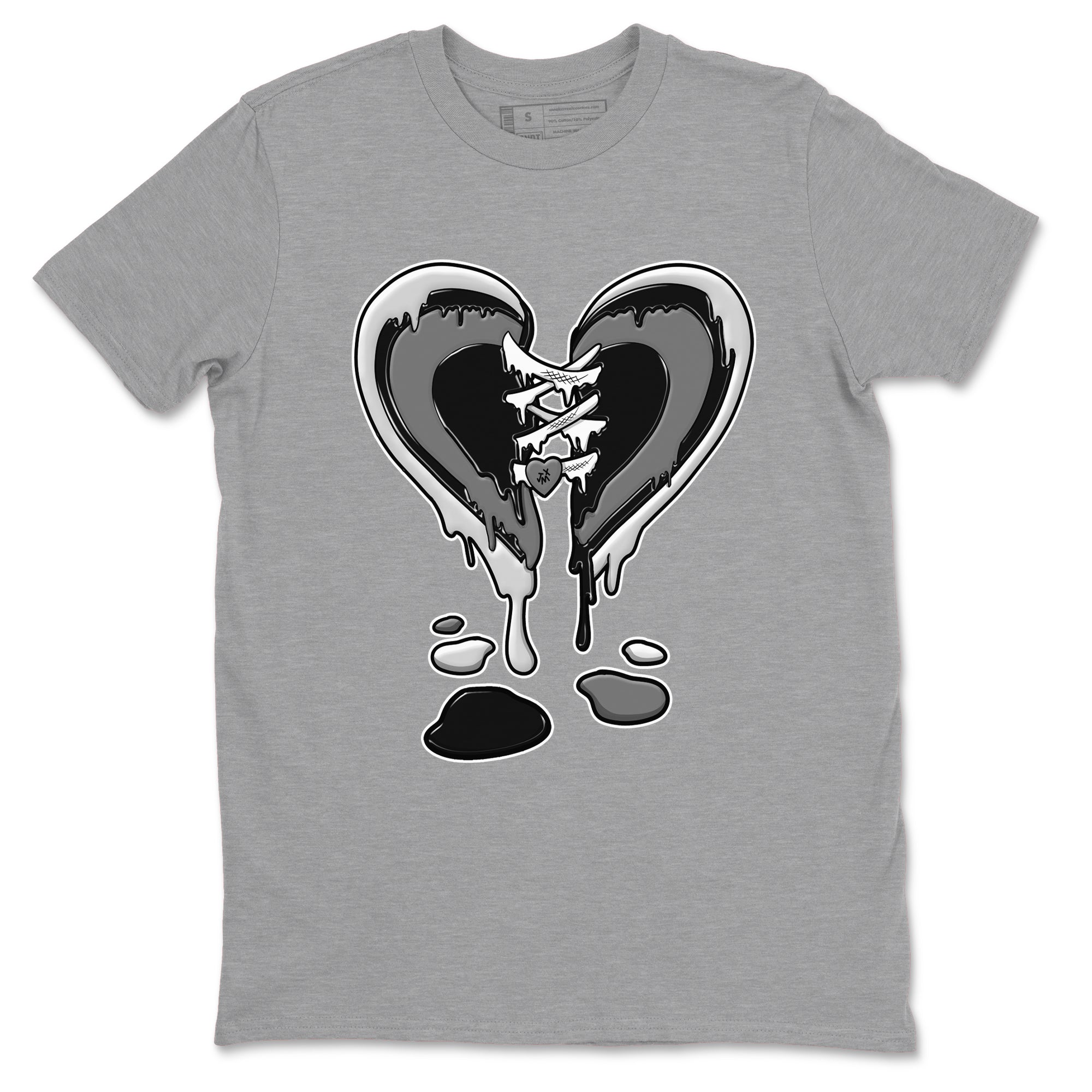 Melting Heart snkmatch Tees - Air Jordan 12 Black Wolf Grey