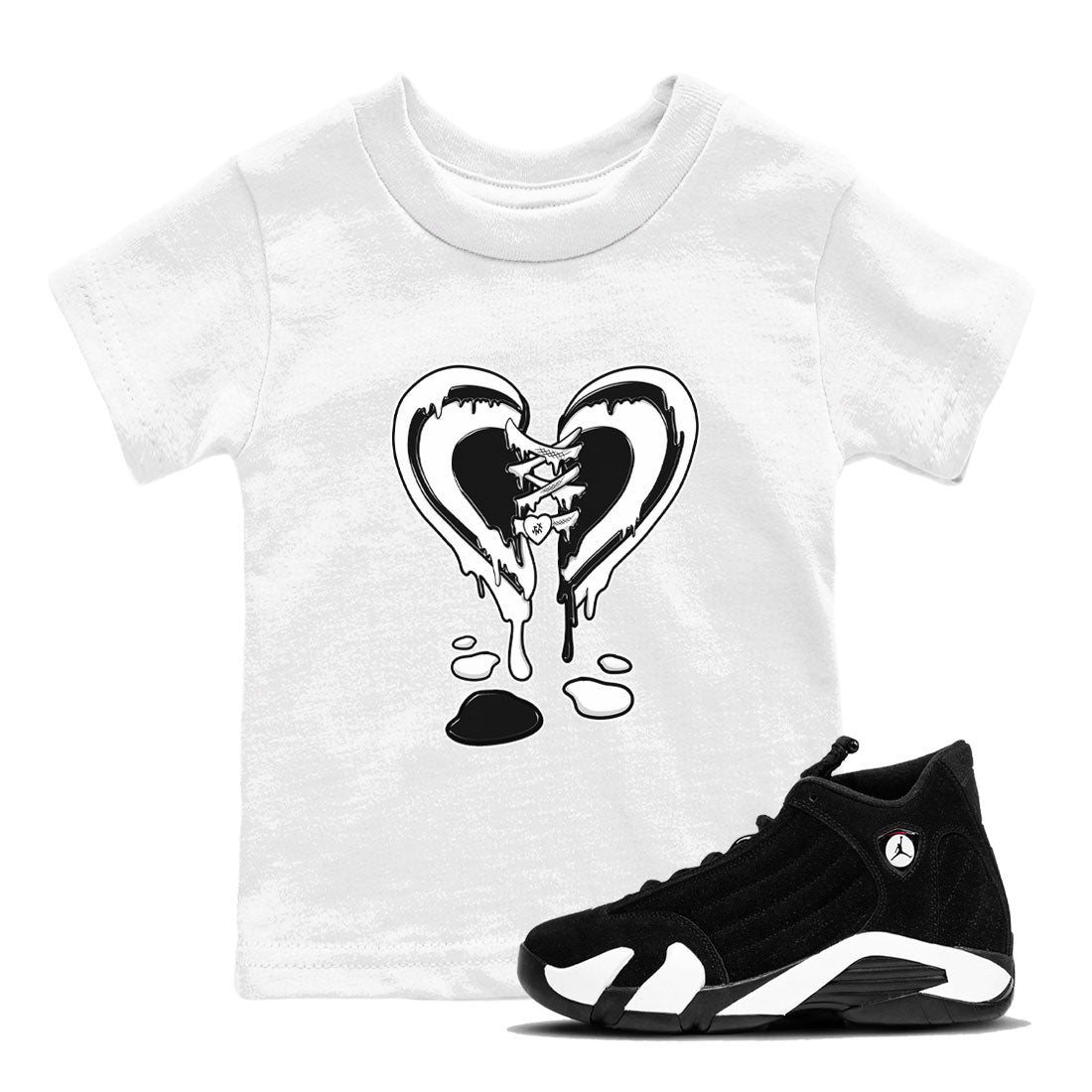 Melting Heart snkmatch Tees Kids - Air Jordan 14 Panda