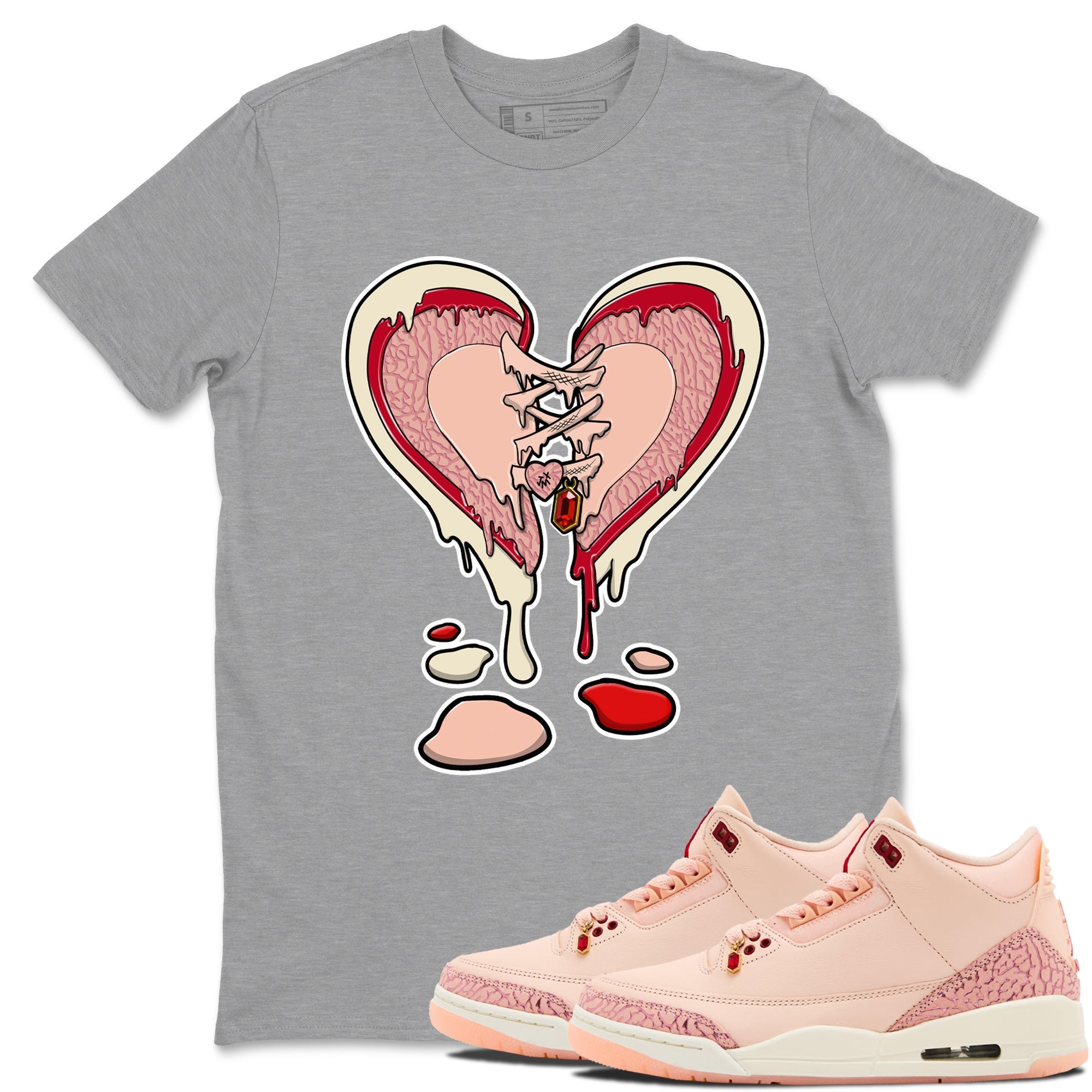 Melting Heart snkmatch Tees - Air Jordan 3 Valentines Day
