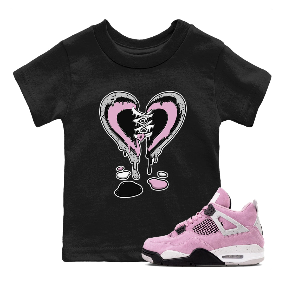 Melting Heart snkmatch Tees Kids - Air Jordan 4 Orchid