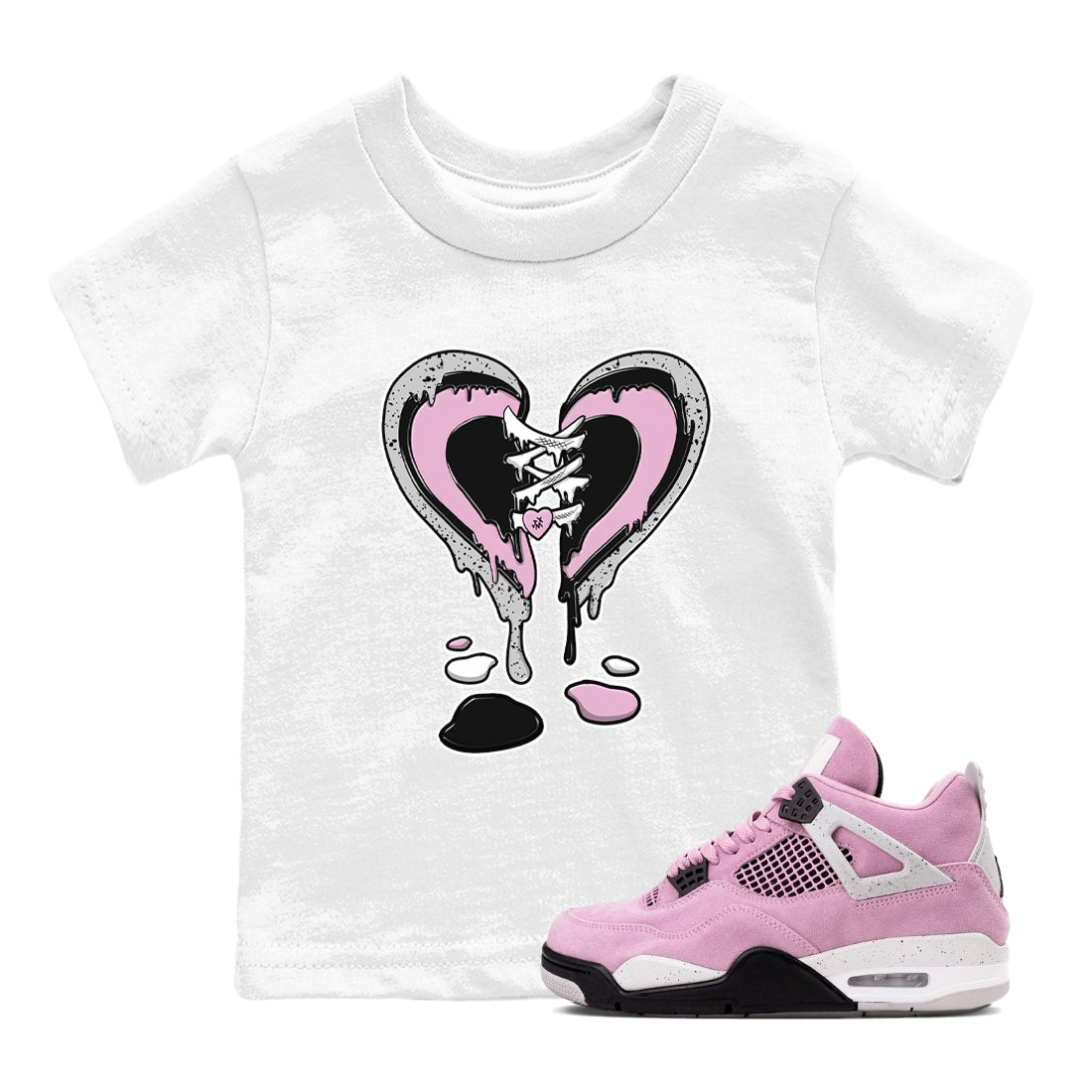 Melting Heart snkmatch Tees Kids - Air Jordan 4 Orchid