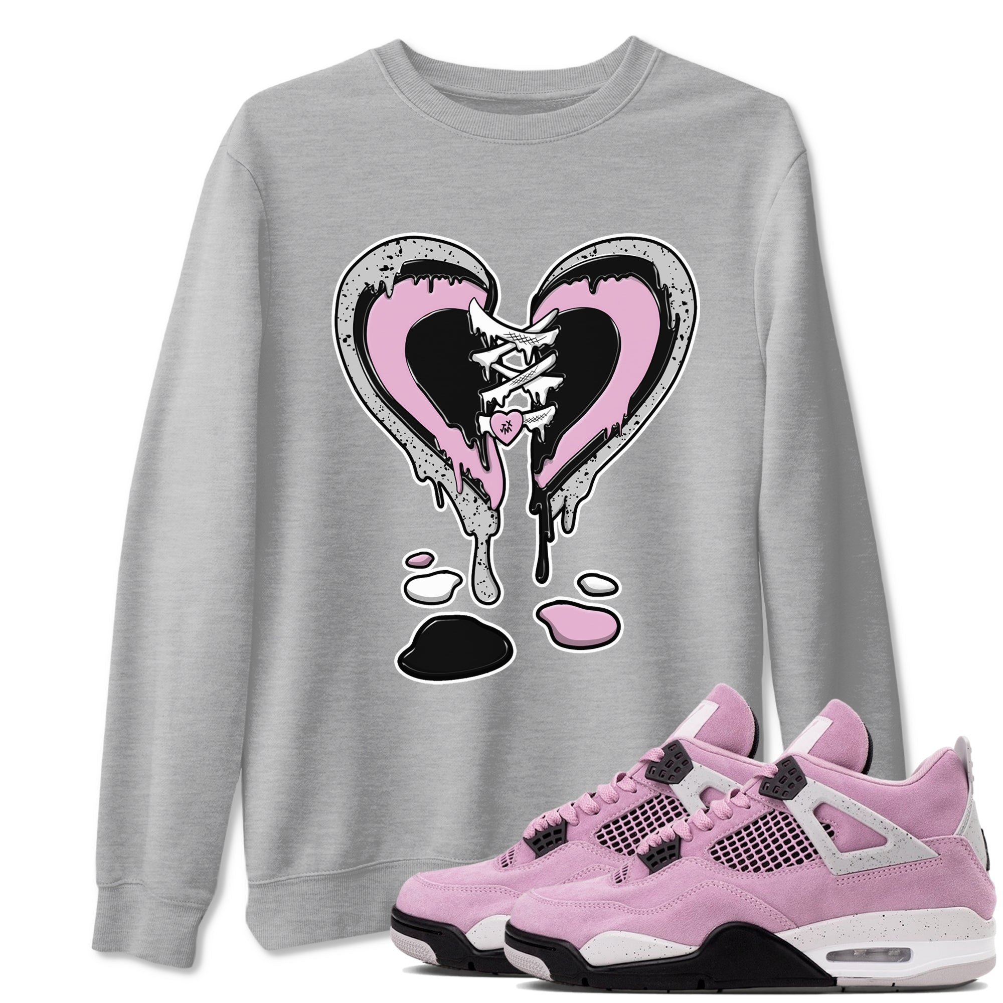 Melting Heart snkmatch Tees - Air Jordan 4 Orchid