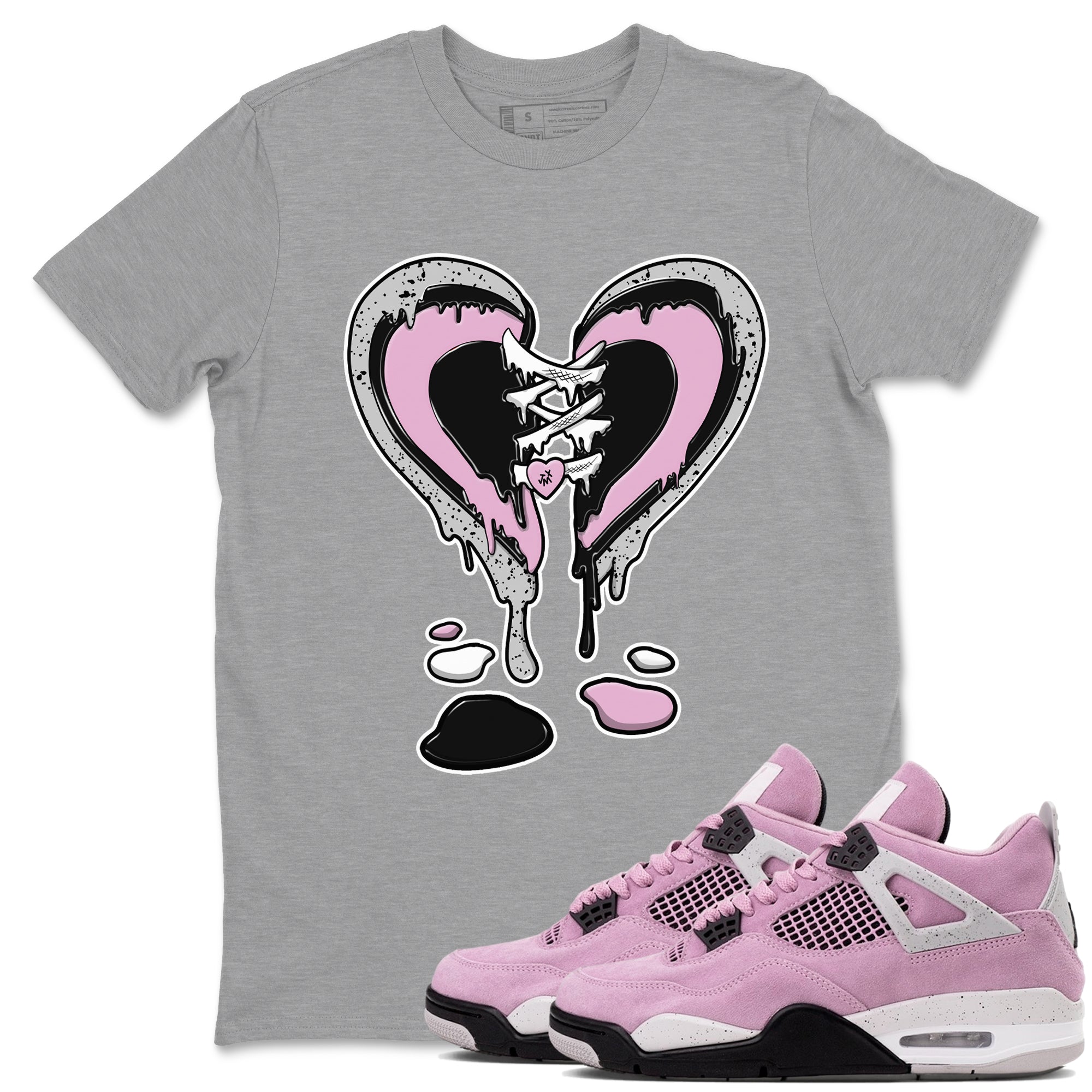 Melting Heart snkmatch Tees - Air Jordan 4 Orchid