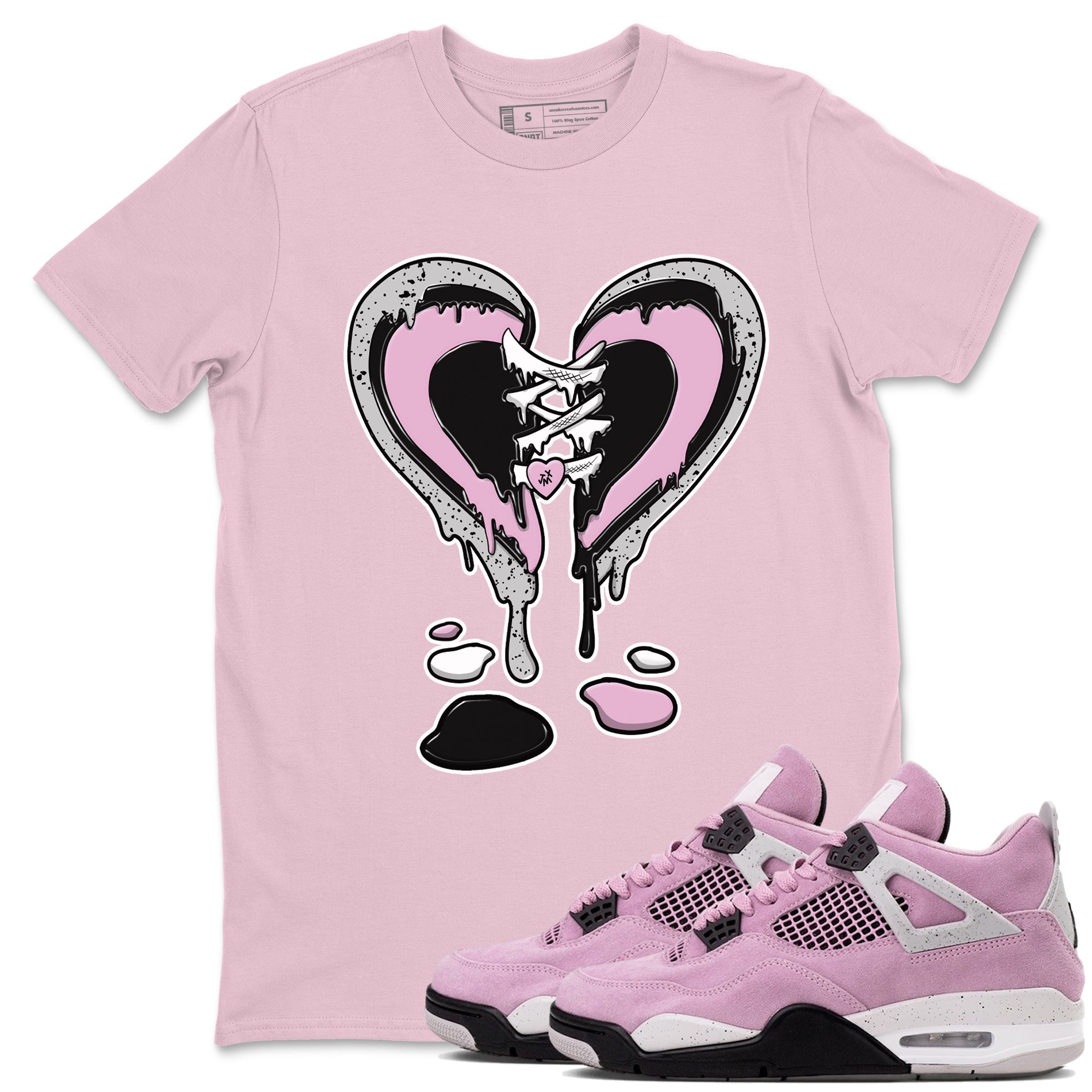 Melting Heart snkmatch Tees - Air Jordan 4 Orchid