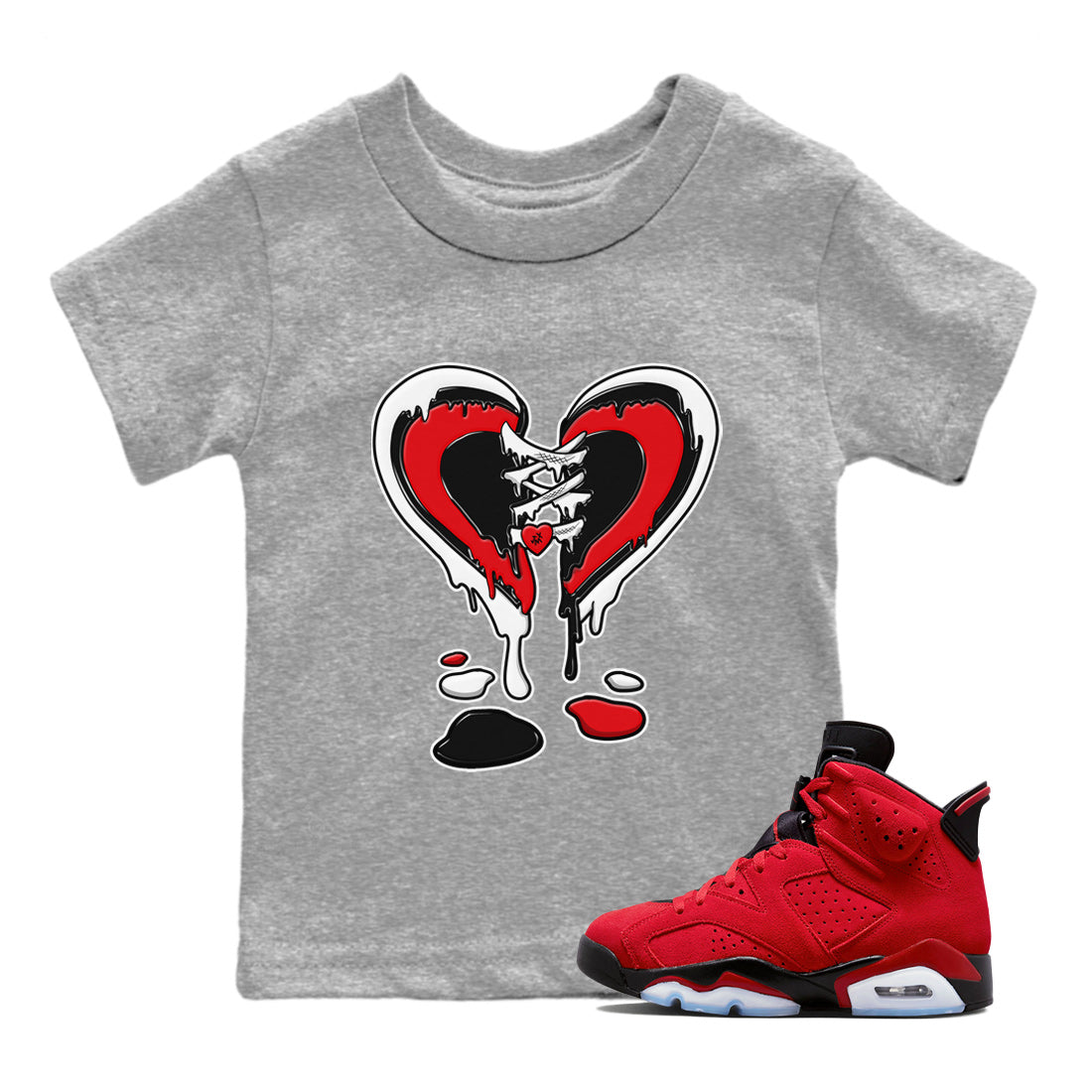 Melting Heart Kids Tops - Air Jordan 6 Toro Bravo