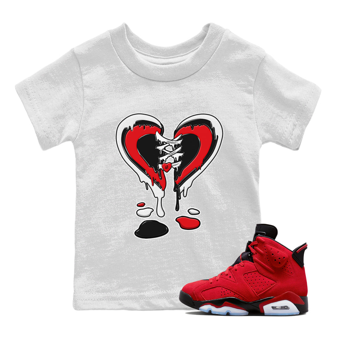 Melting Heart Kids Tops - Air Jordan 6 Toro Bravo
