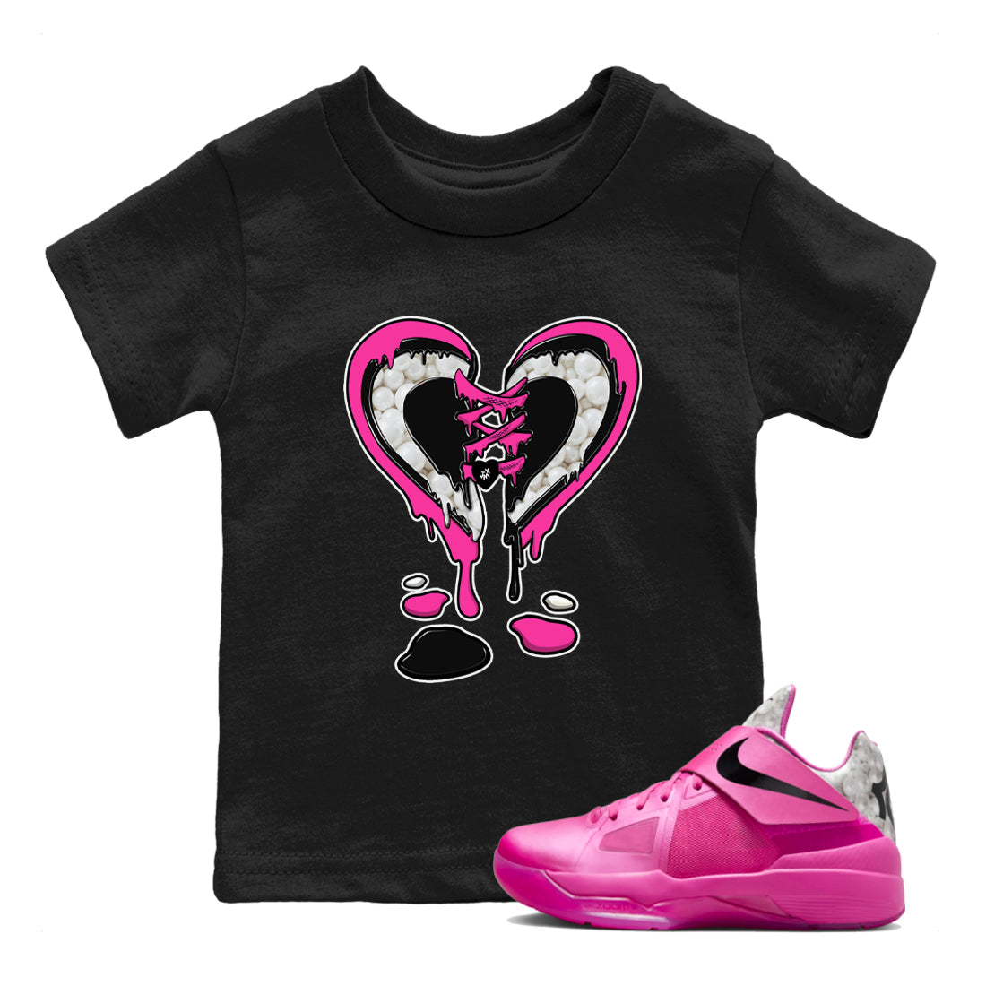 Melting Heart snkmatch Tees Kids - Nike KD 4 Aunt Pearl