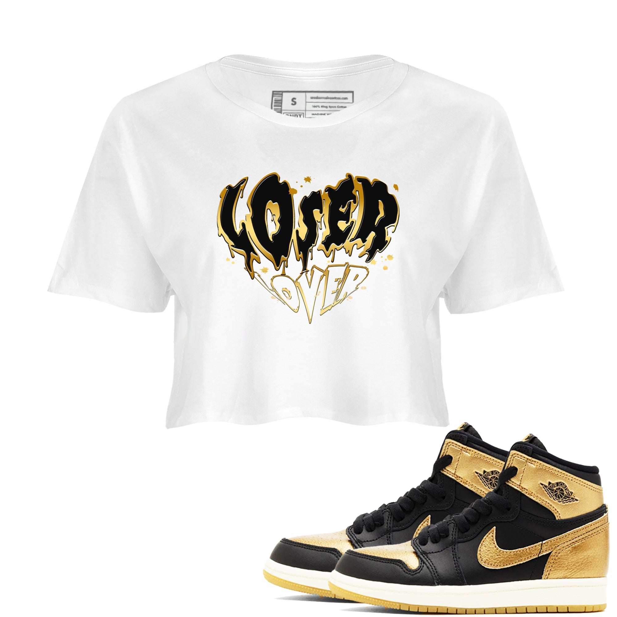 Melting Loser Lover snkmatch Women's Top - Air Jordan 1 Black Metallic Gold