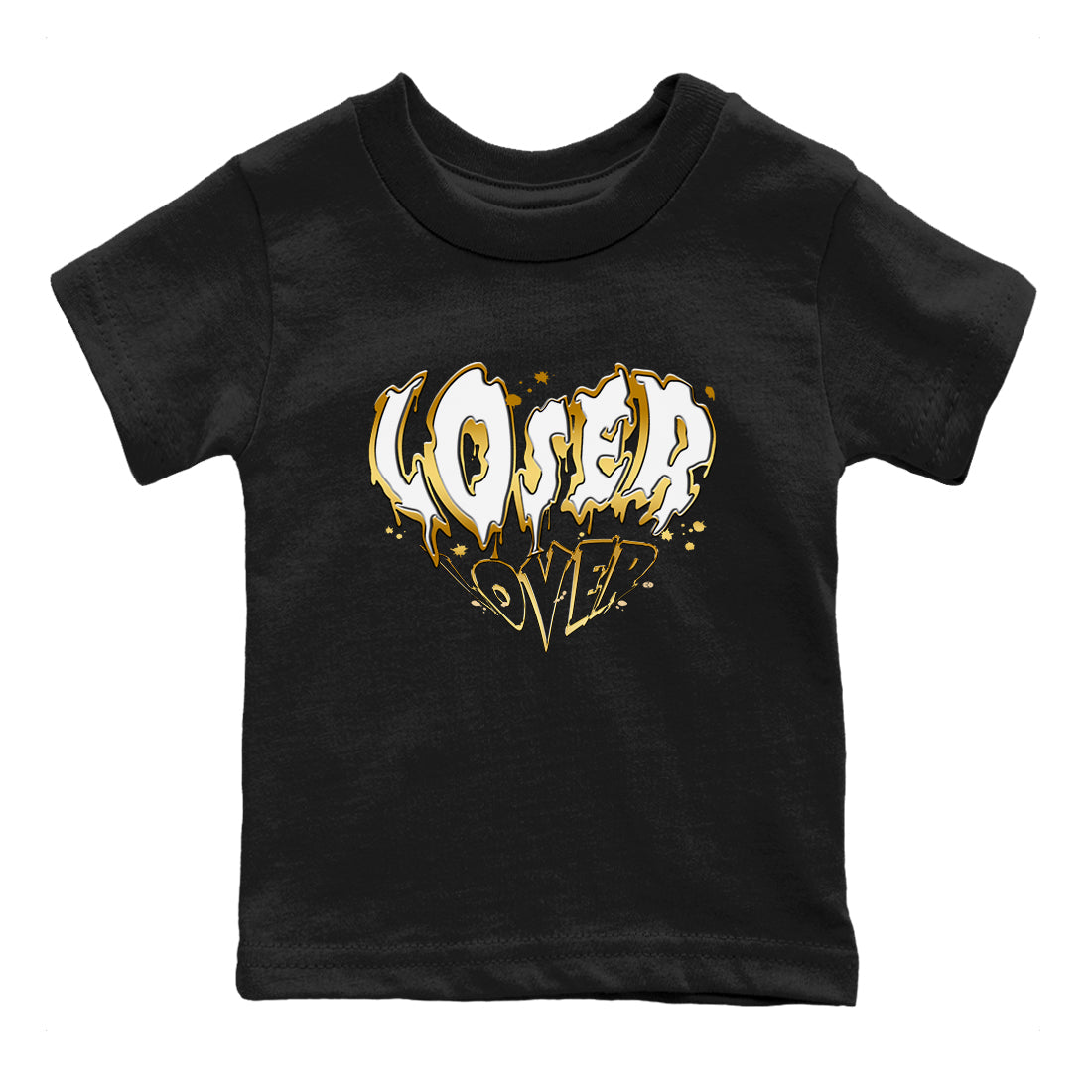 Melting Loser Lover snkmatch Tees Kids - Air Jordan 1 Black Metallic Gold