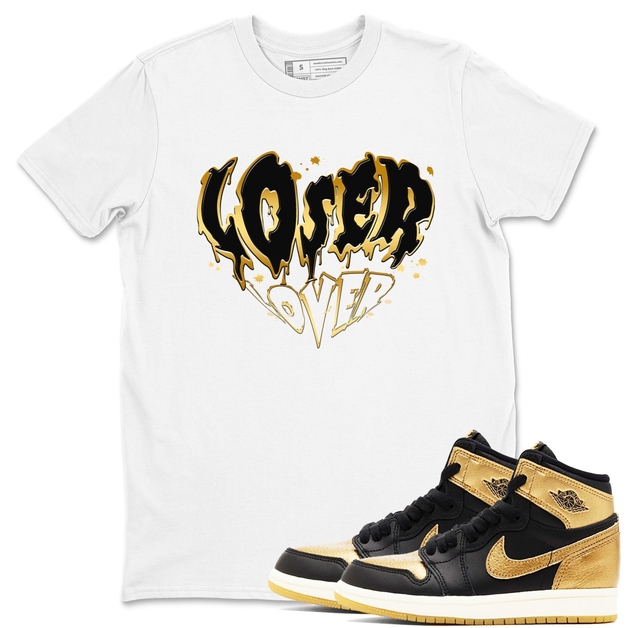 Melting Loser Lover snkmatch Tees - Air Jordan 1 Black Metallic Gold