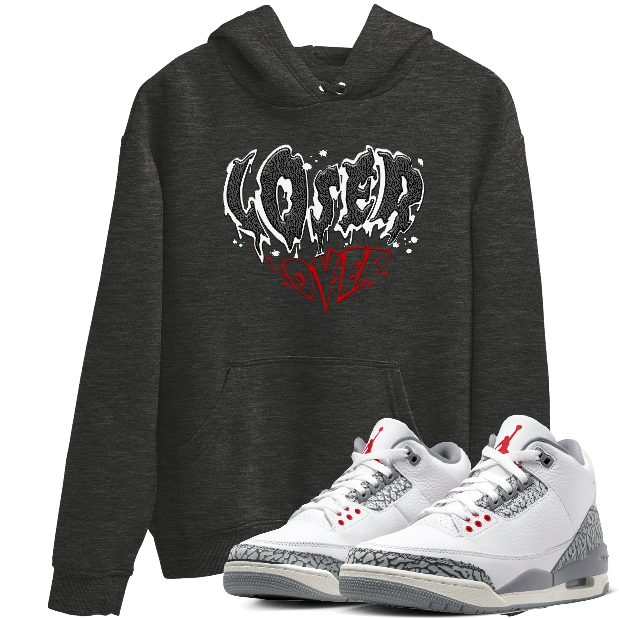 Melting Loser Lover snkmatch Tees - Air Jordan 3 Cement Grey