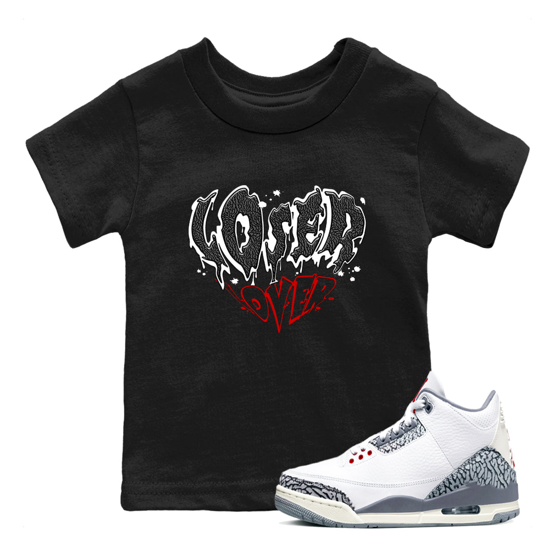 Melting Loser Lover snkmatch Tees Kids - Air Jordan 3 Cement Grey