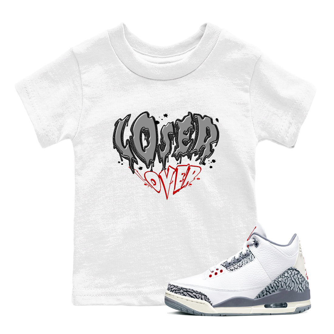 Melting Loser Lover snkmatch Tees Kids - Air Jordan 3 Cement Grey