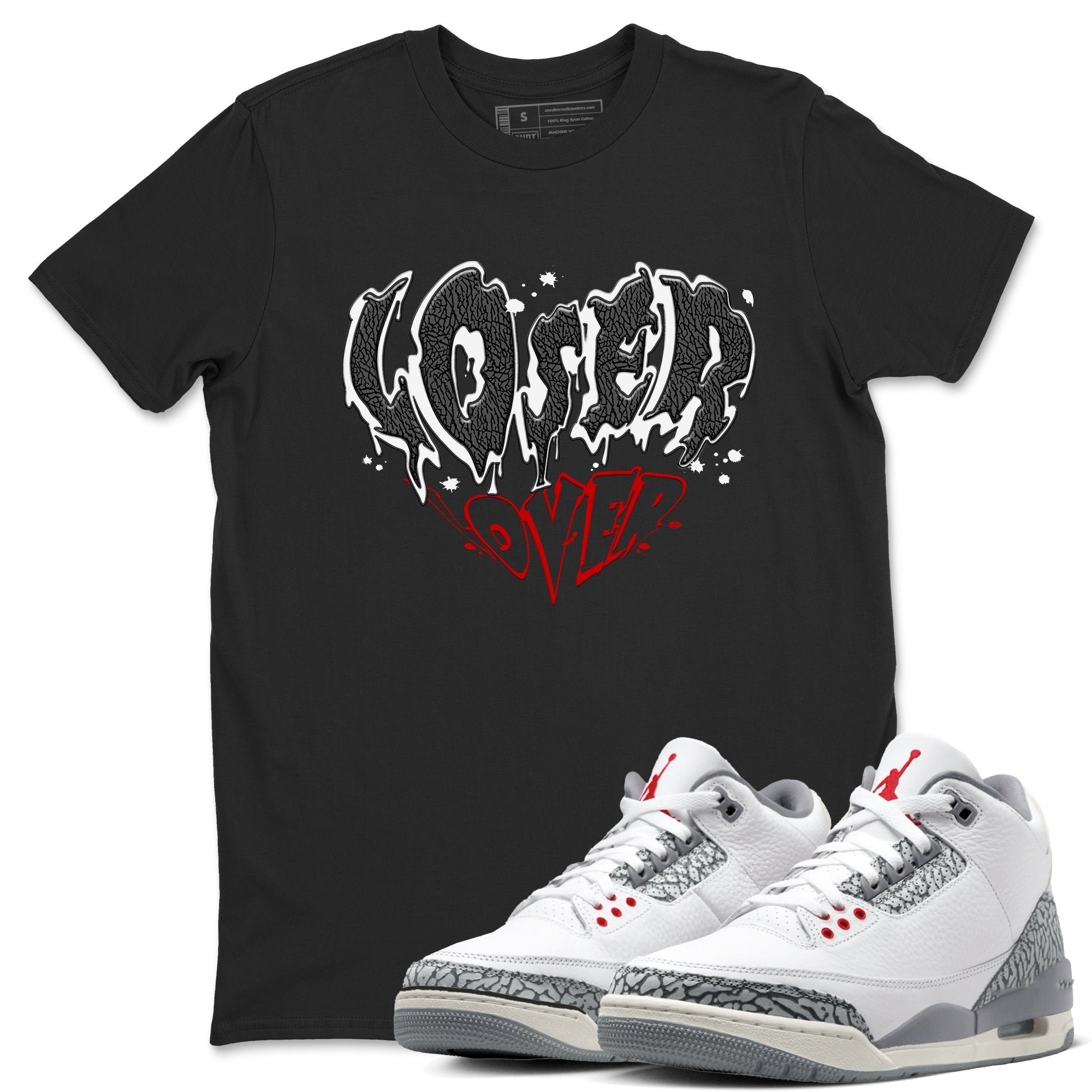 Melting Loser Lover snkmatch Tees - Air Jordan 3 Cement Grey