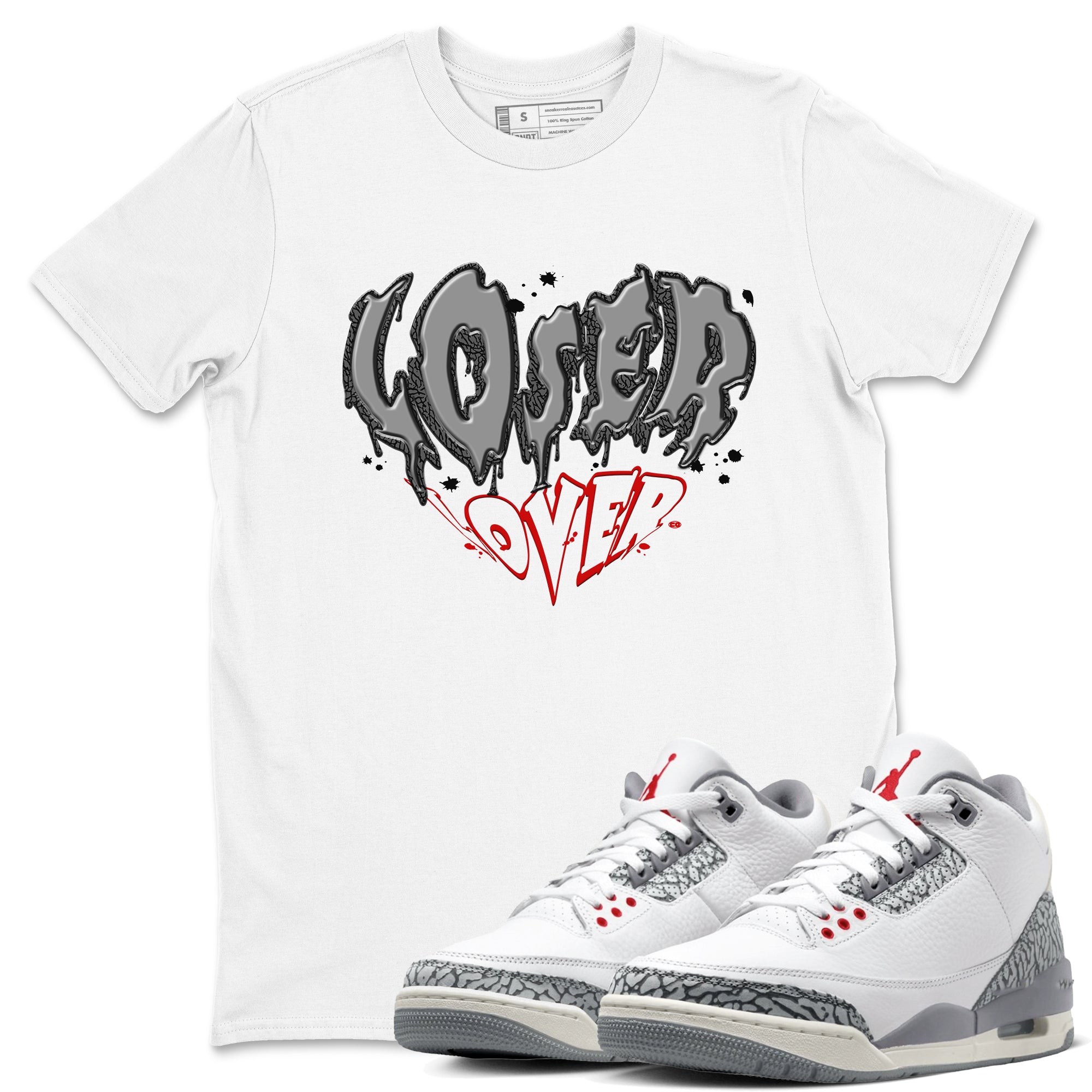 Melting Loser Lover snkmatch Tees - Air Jordan 3 Cement Grey
