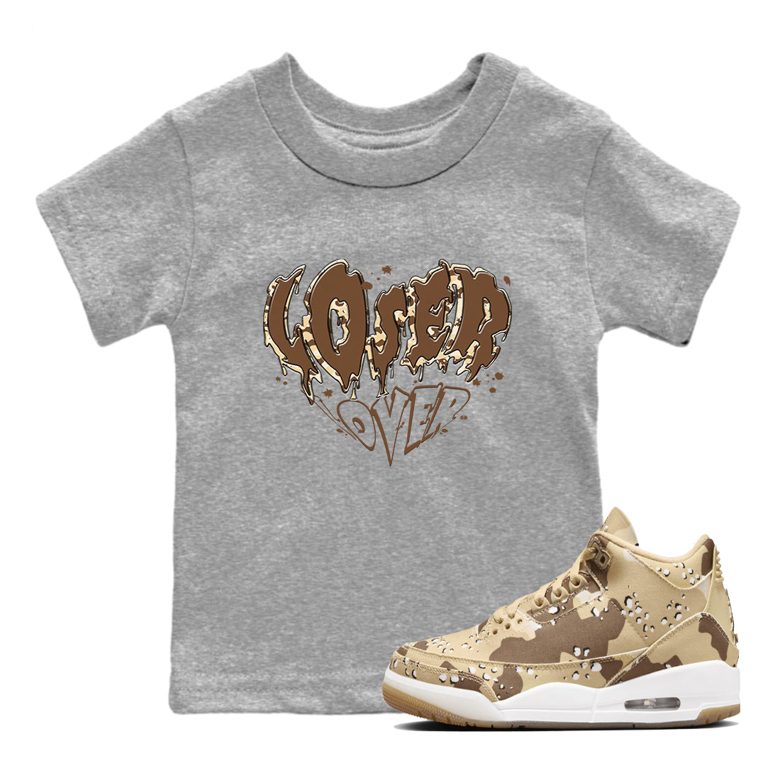 Melting Loser Lover snkmatch Tees Kids - Air Jordan 3 Desert Camo