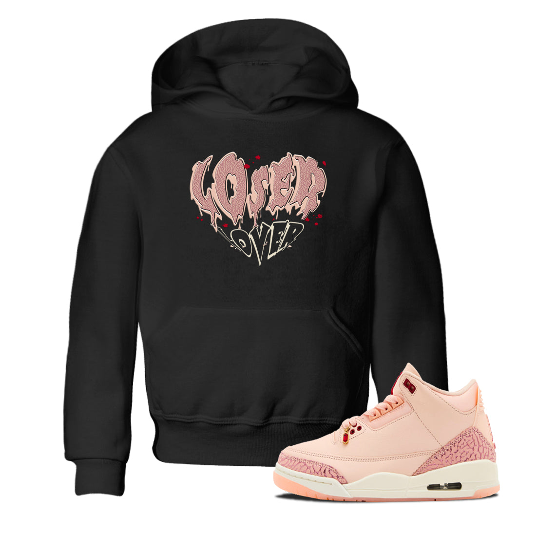 Melting Loser Lover snkmatch Tees Kids - Air Jordan 3 Valentines Day
