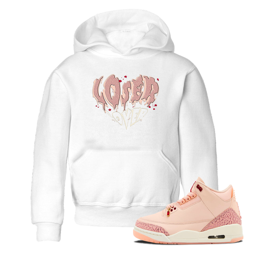 Melting Loser Lover snkmatch Tees Kids - Air Jordan 3 Valentines Day