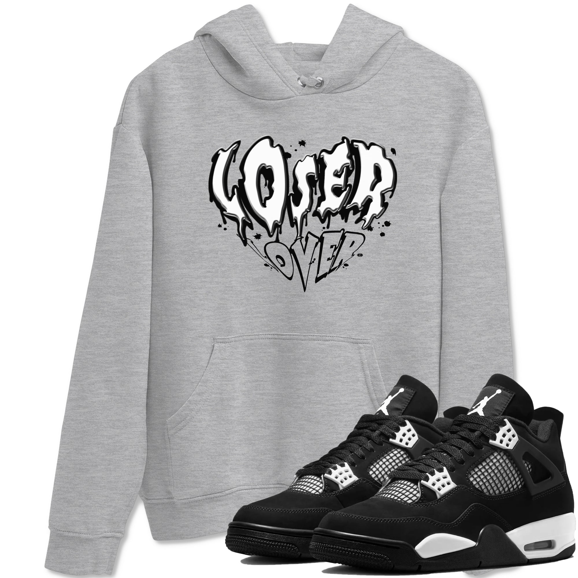 Melting Loser Lover snkmatch Tees - Air Jordan 4 White Thunder