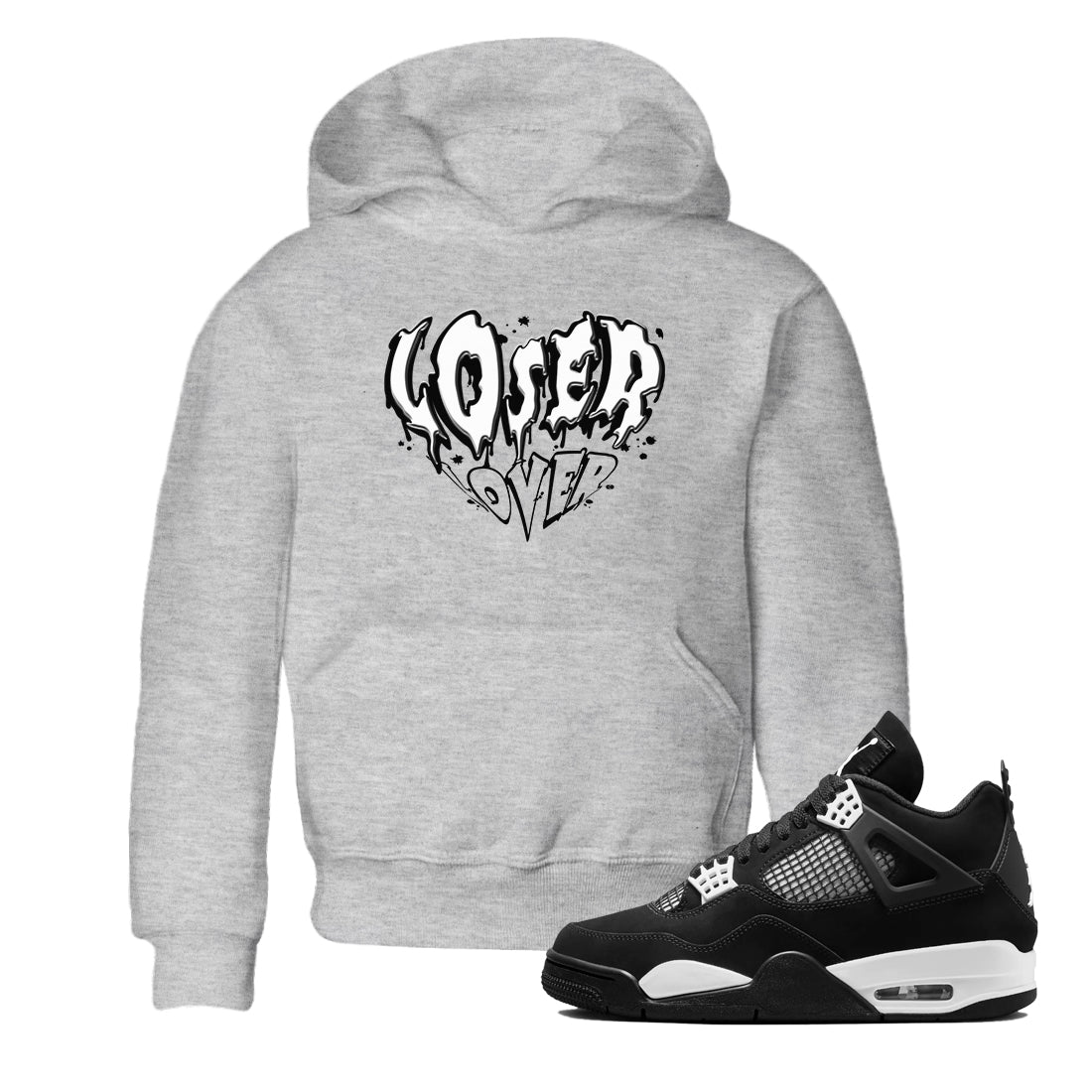 Melting Loser Lover snkmatch Tees Kids - Air Jordan 4 White Thunder