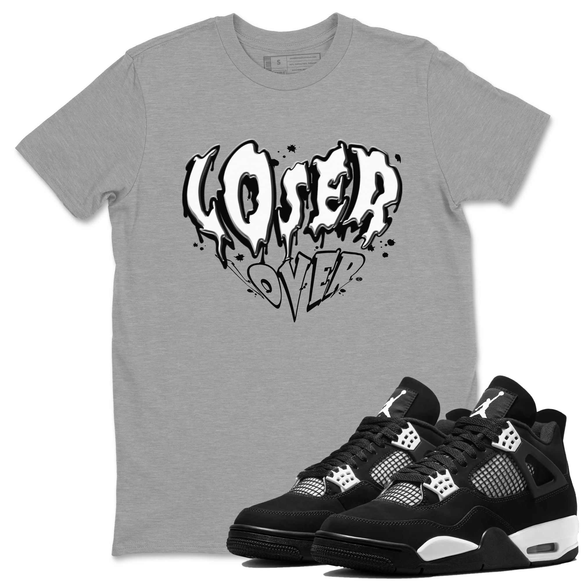 Melting Loser Lover snkmatch Tees - Air Jordan 4 White Thunder