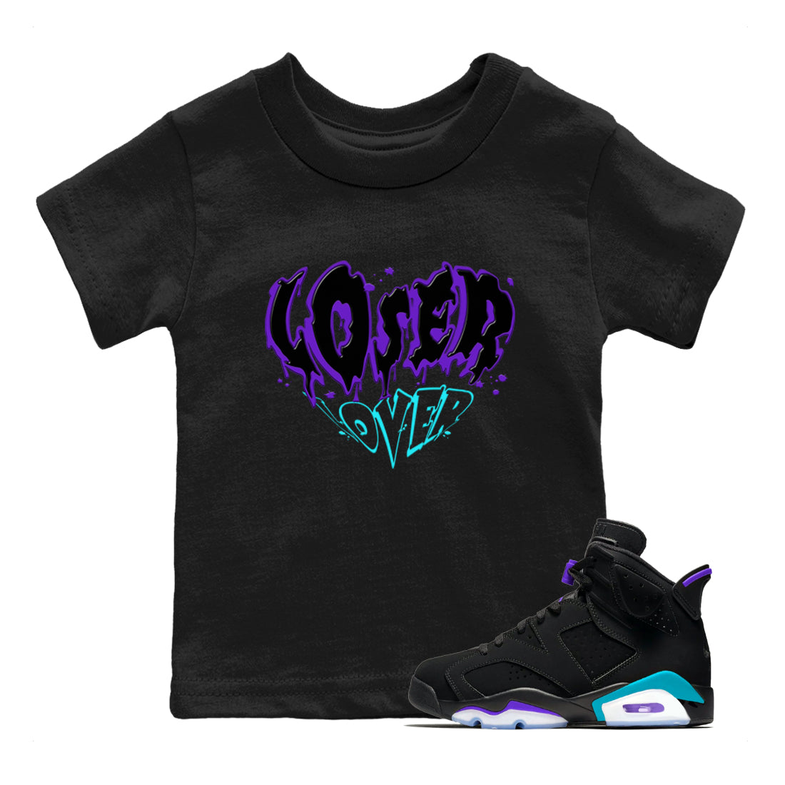 Melting Loser Lover snkmatch Tee Kids - Air Jordan 6 Aqua
