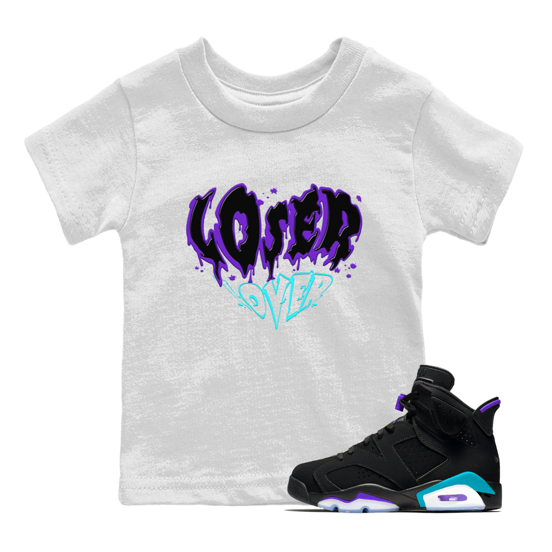 Melting Loser Lover snkmatch Tee Kids - Air Jordan 6 Aqua