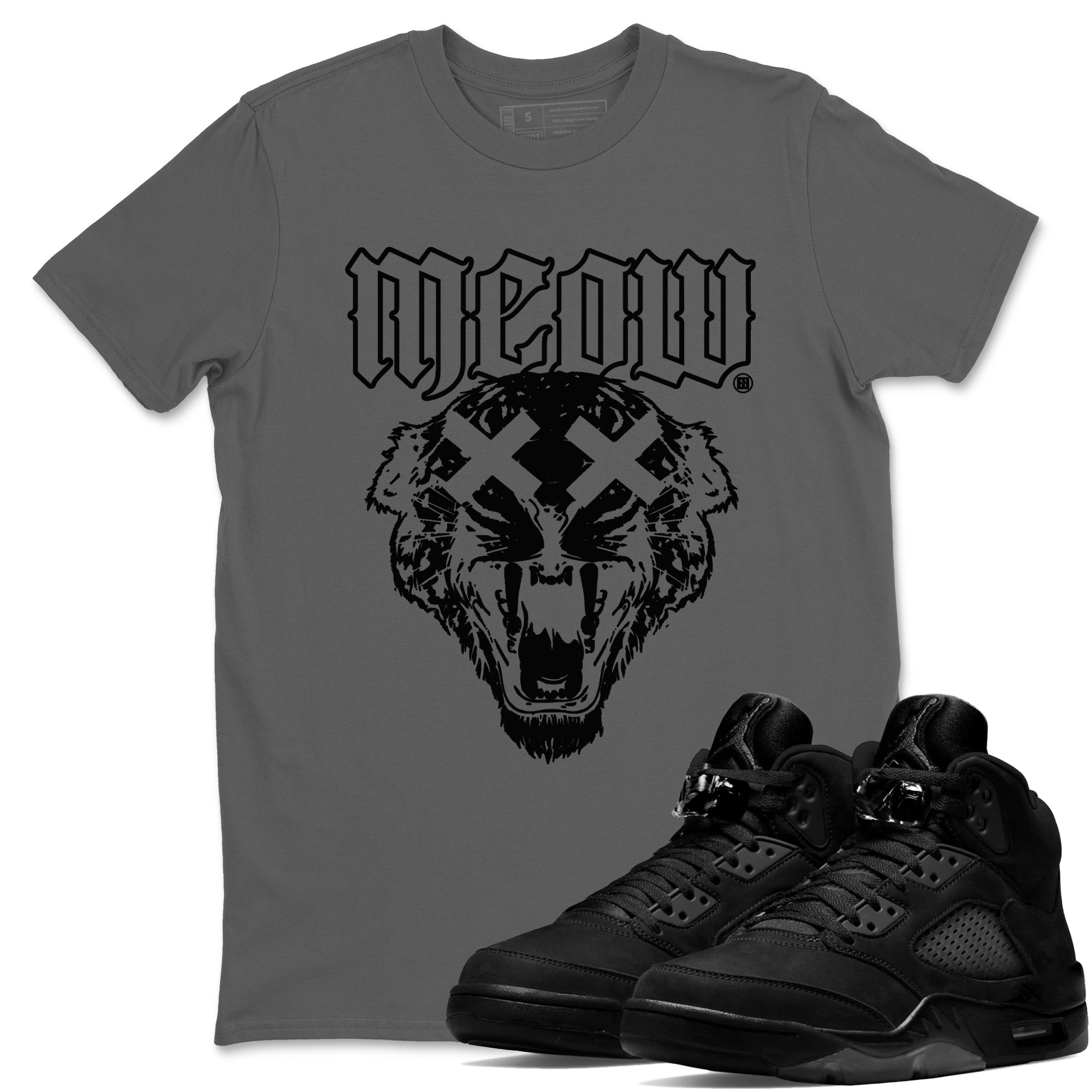 Meow snkmatch Tees - Air Jordan 5 Black Cat
