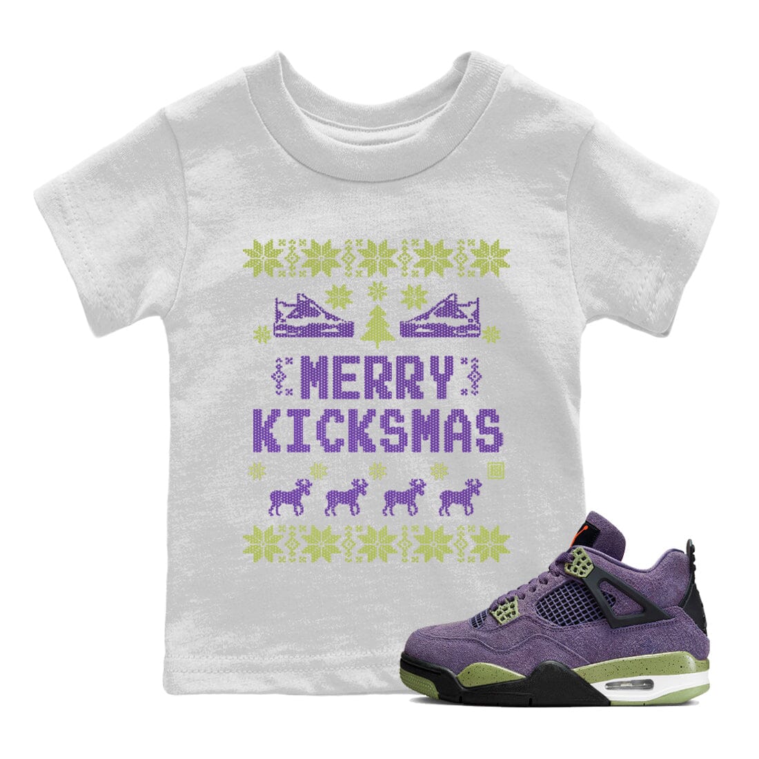 Merry Kicksmas Kids Tops - Air Jordan 4 Canyon Purple