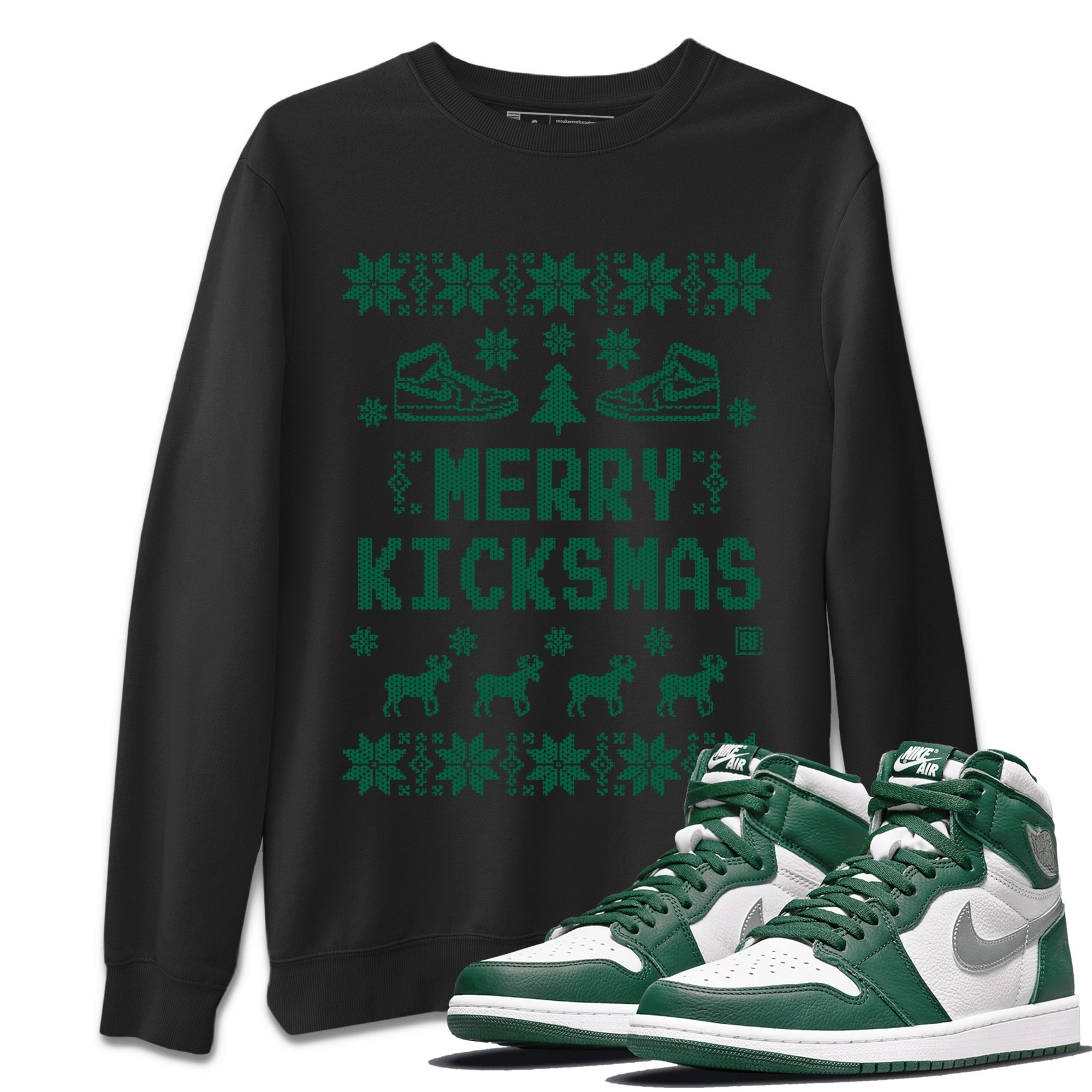 Merry Kicksmas Unisex Tops - Air Jordan 1 Gorge Green