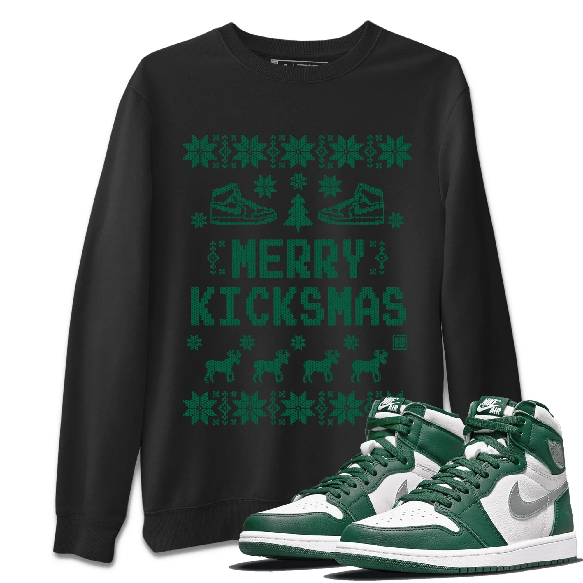 Merry Kicksmas Unisex Tops - Air Jordan 1 Gorge Green