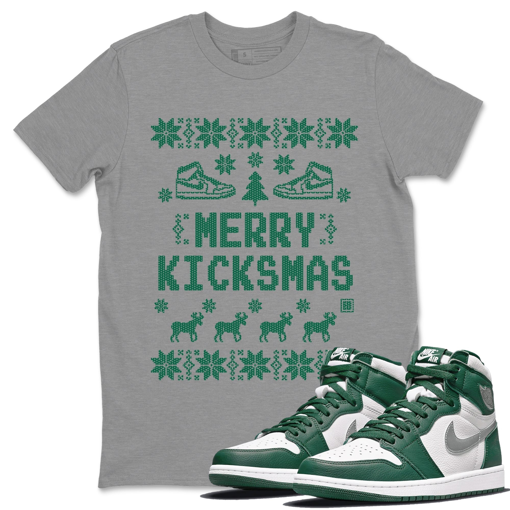 Merry Kicksmas Unisex Tops - Air Jordan 1 Gorge Green