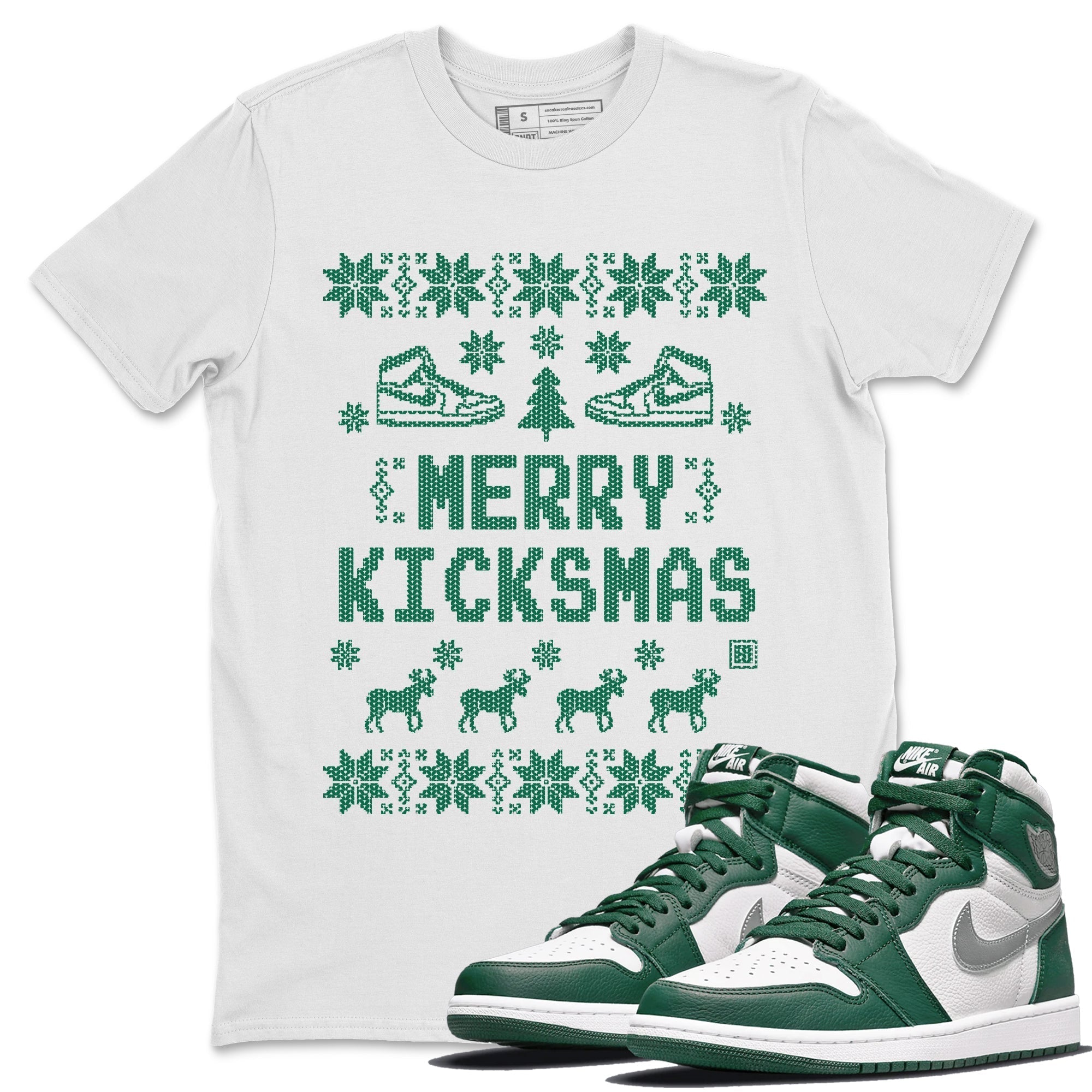 Merry Kicksmas Unisex Tops - Air Jordan 1 Gorge Green