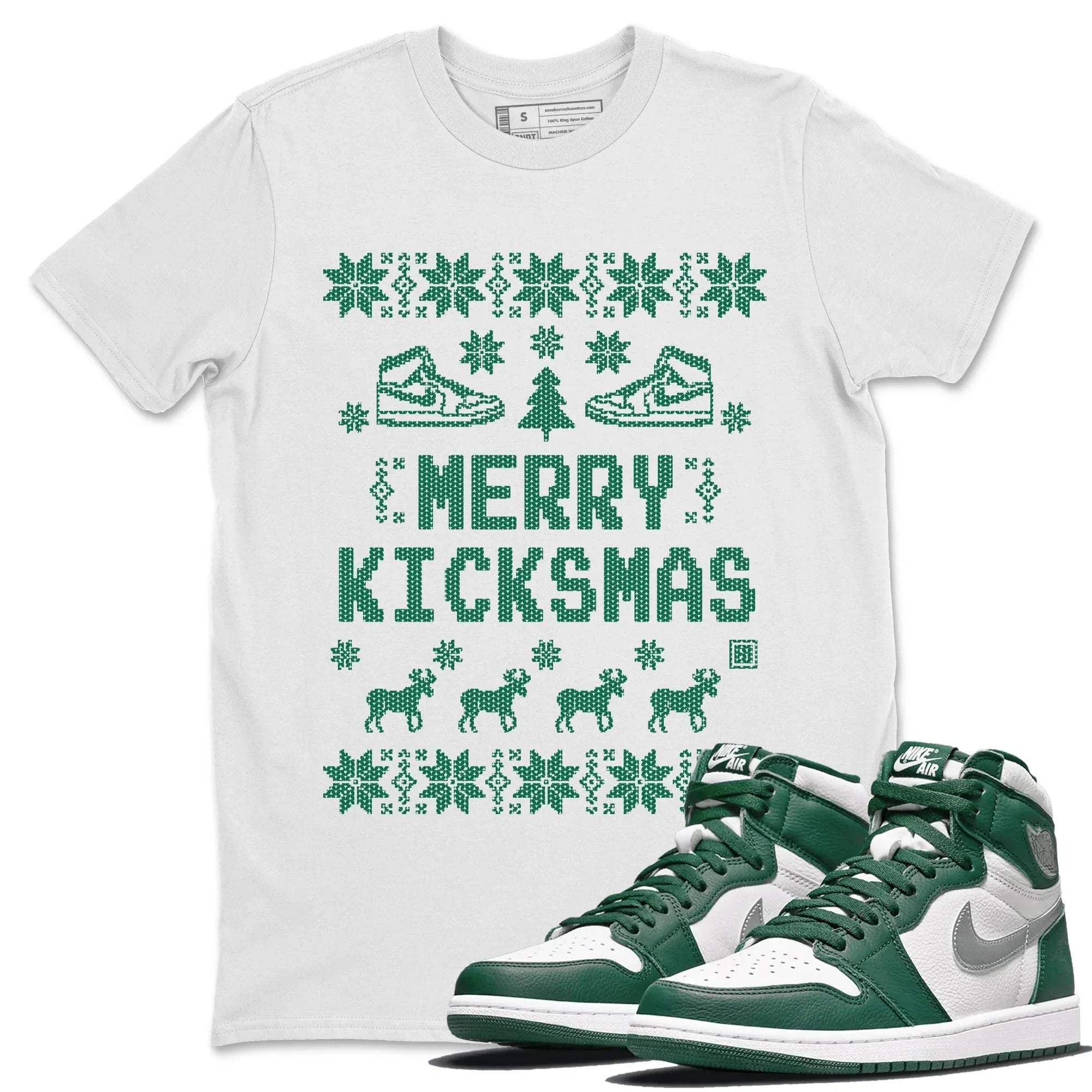 Merry Kicksmas Unisex Tops - Air Jordan 1 Gorge Green