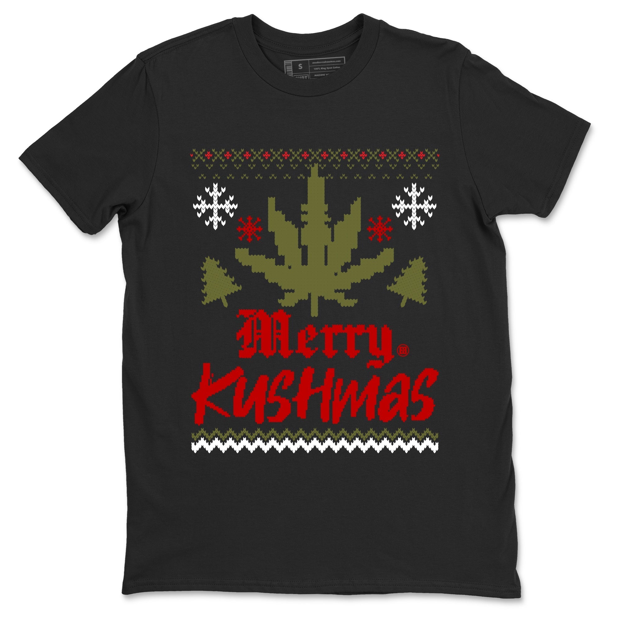 Merry Kushmas snkmatch Tees - Air Jordan 1 Travis Scott Medium Olive