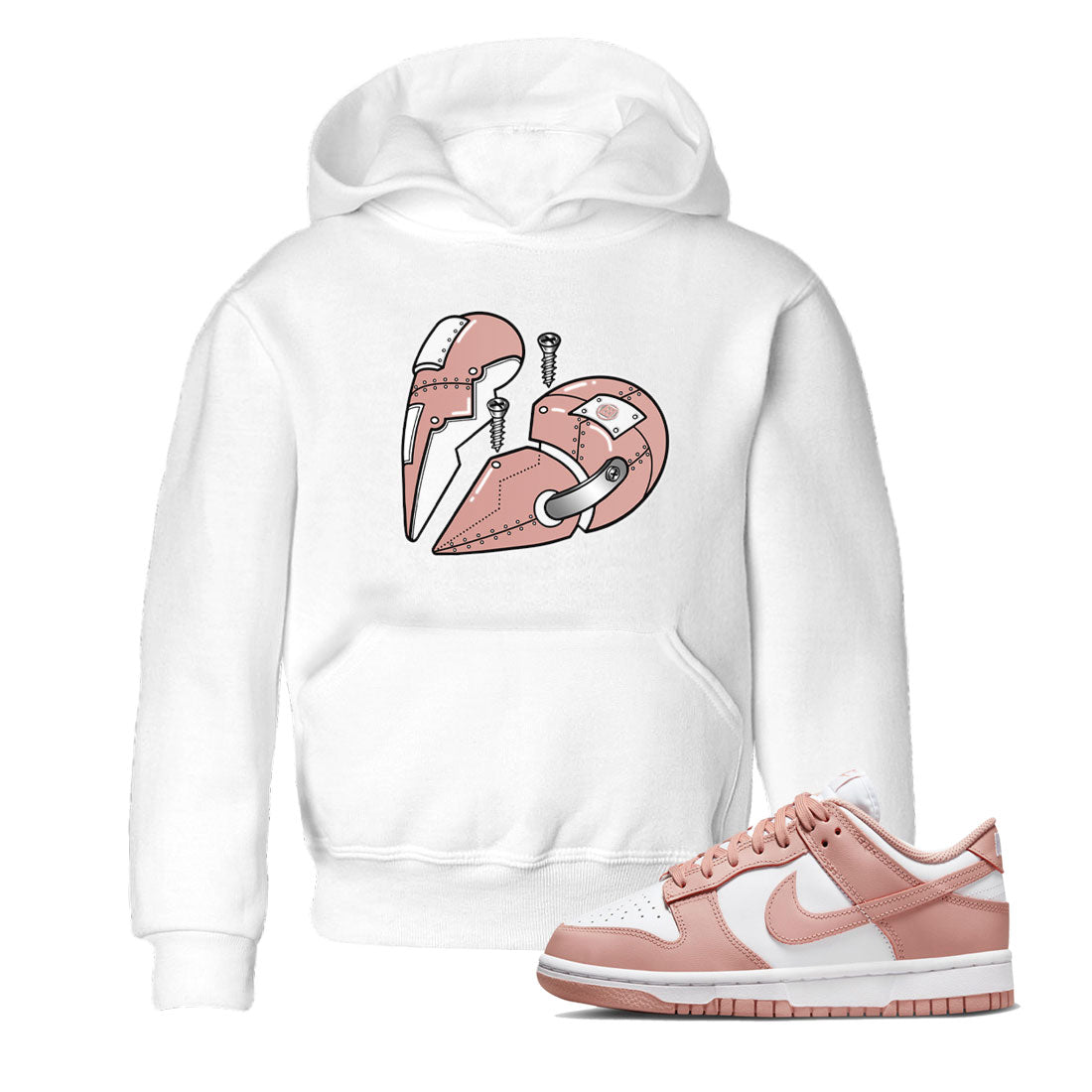 Metal Heart snkmatch Tee Kids - Dunk Rose Whisper