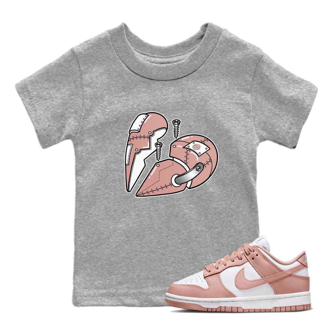 Metal Heart snkmatch Tee Kids - Dunk Rose Whisper