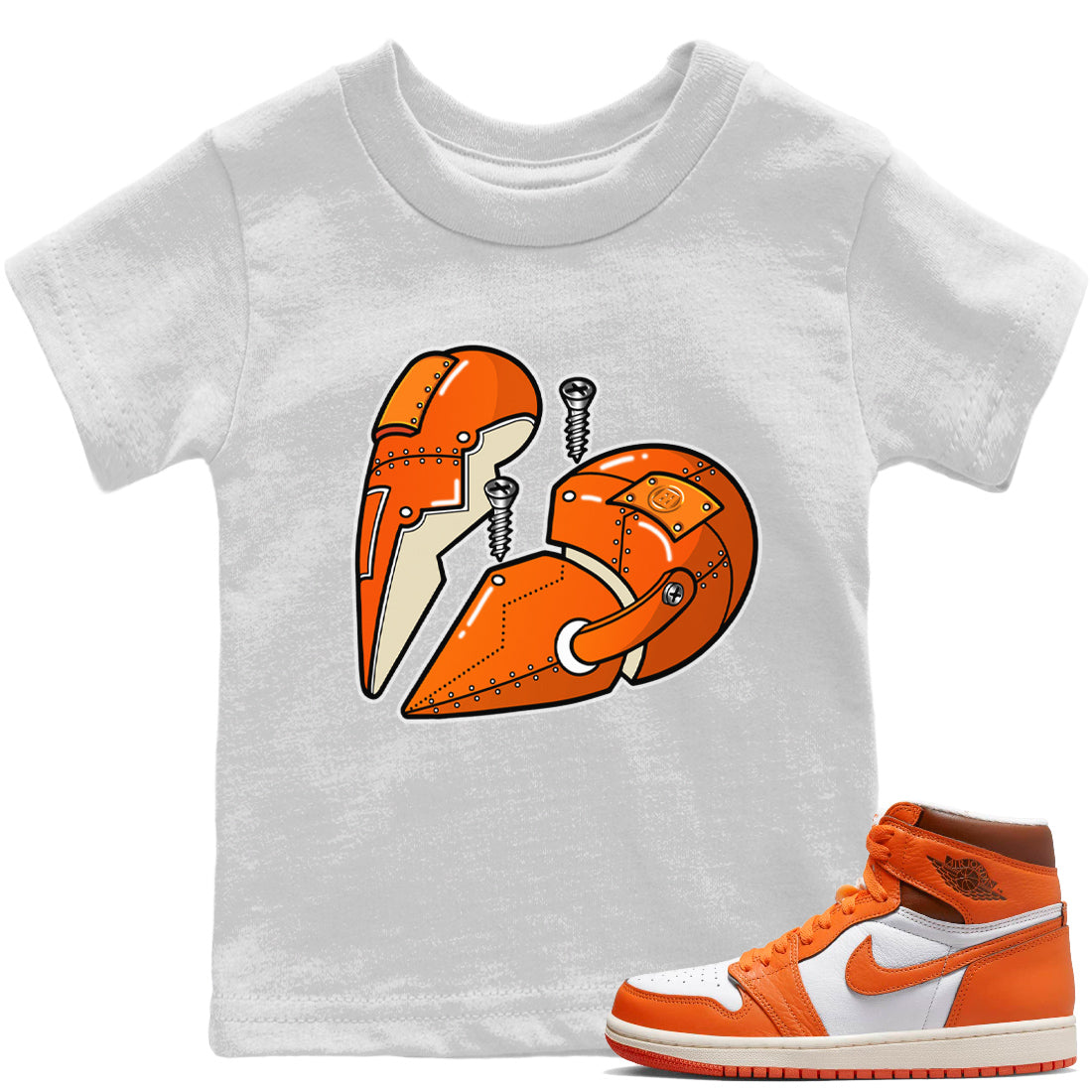 Metal Heart Kids Tops - Air Jordan 1 Starfish
