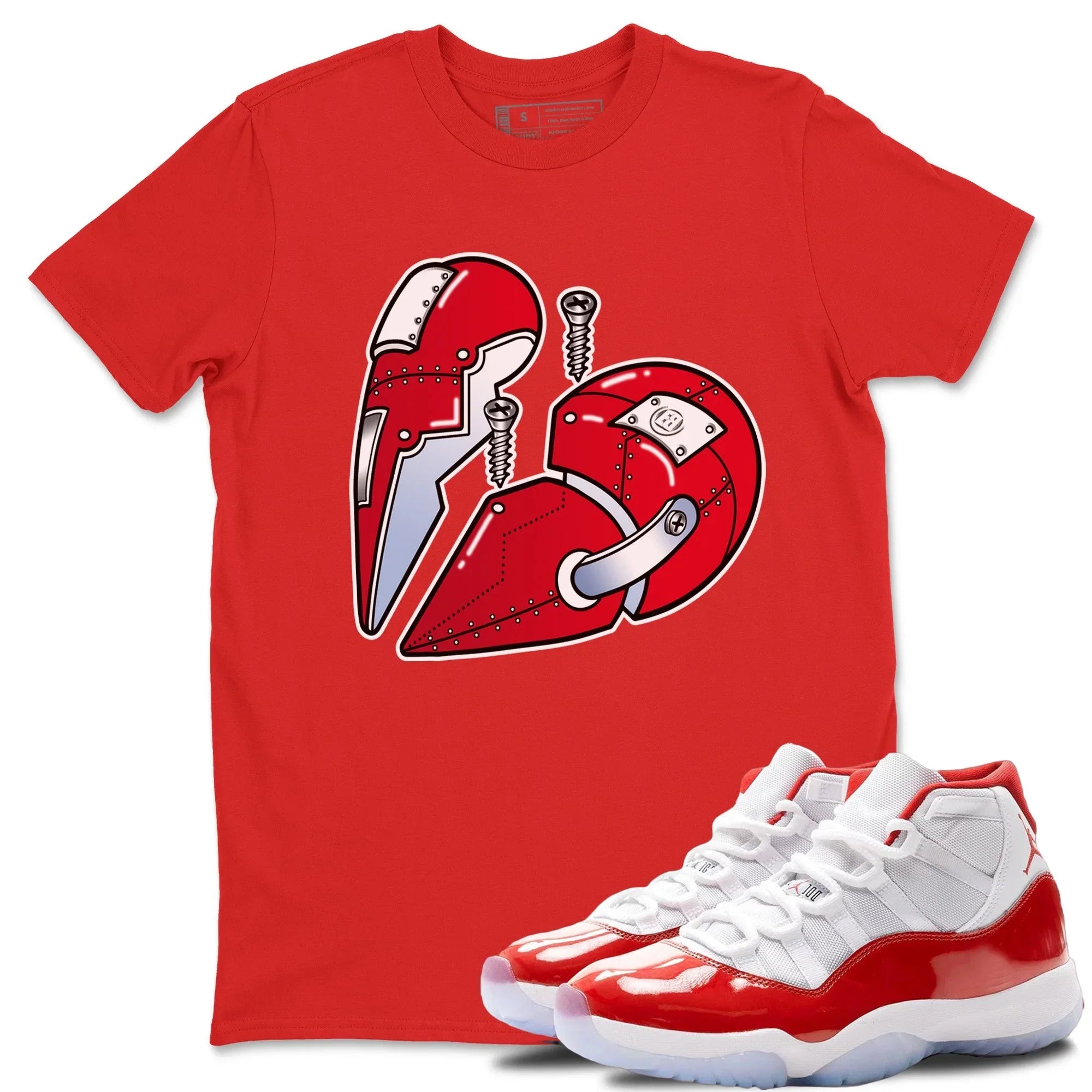 Metal Heart Unisex Tops - Air Jordan 11 Cherry