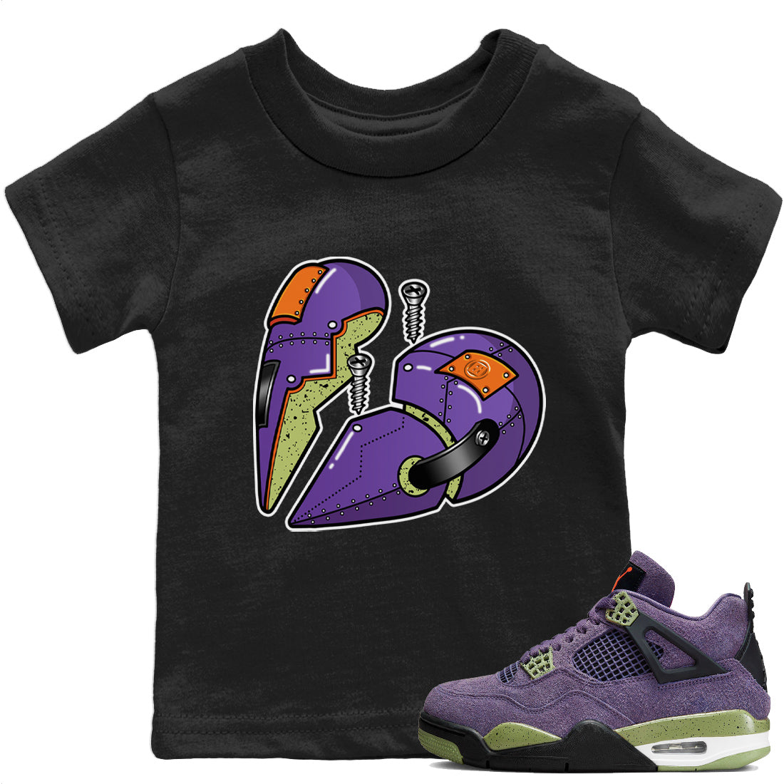 Metal Heart Kids Tops - Air Jordan 4 Canyon Purple