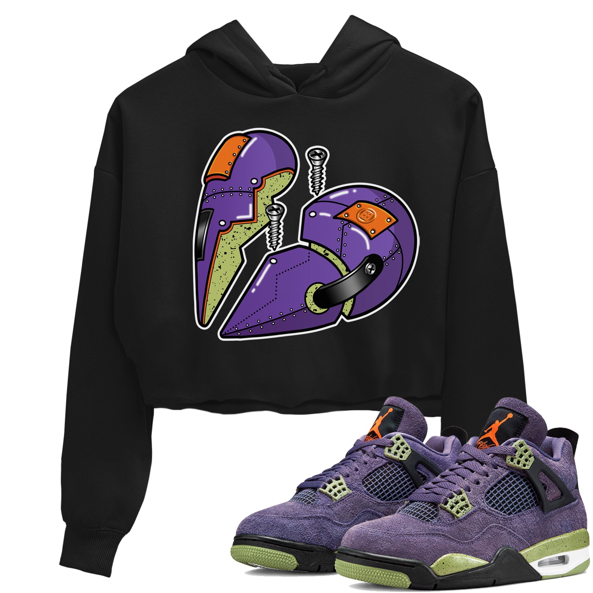 Metal Heart Women's Tops - Air Jordan 4 Canyon Purple