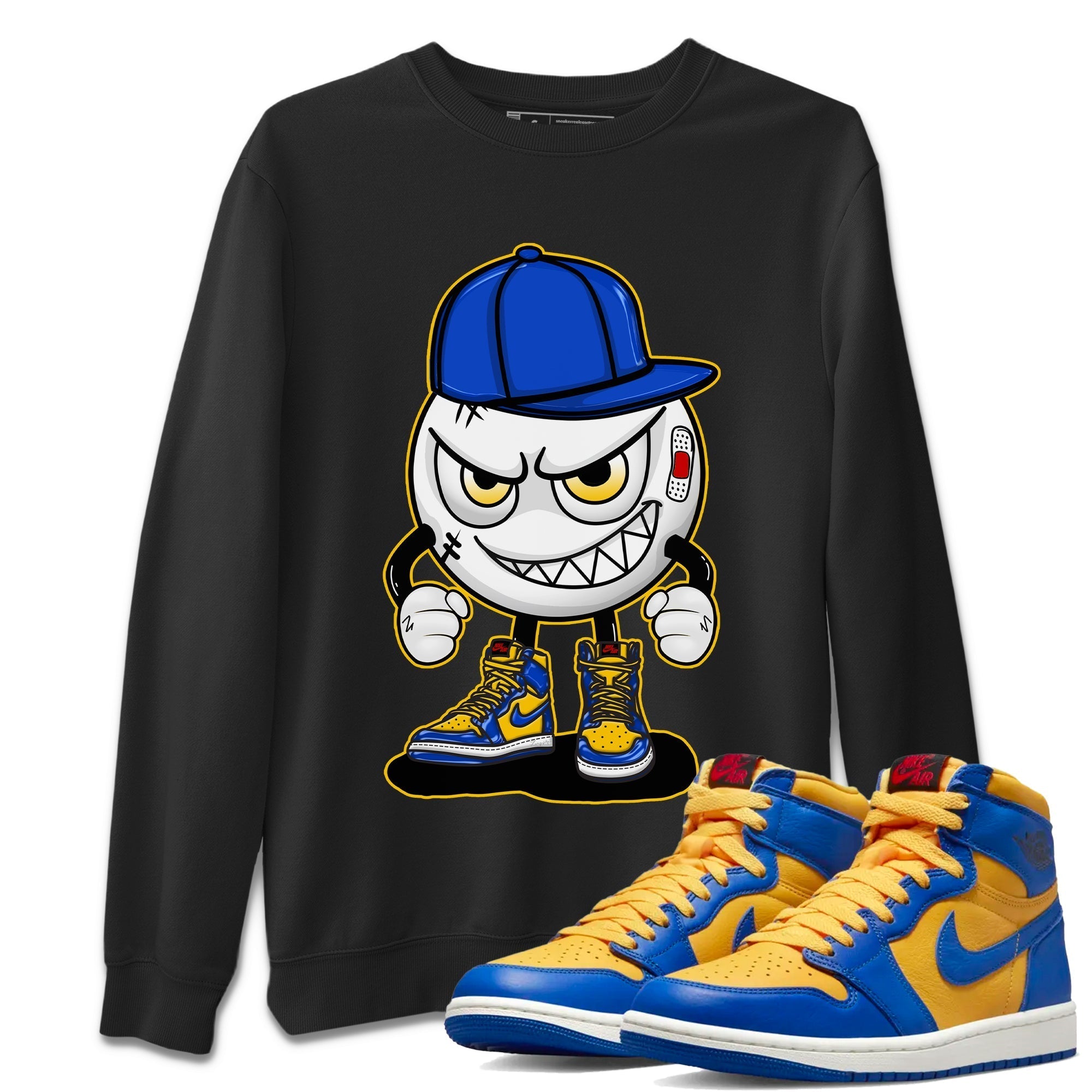 Mischief Unisex Tops - Air Jordan 1 Game Royal Varsity Maize