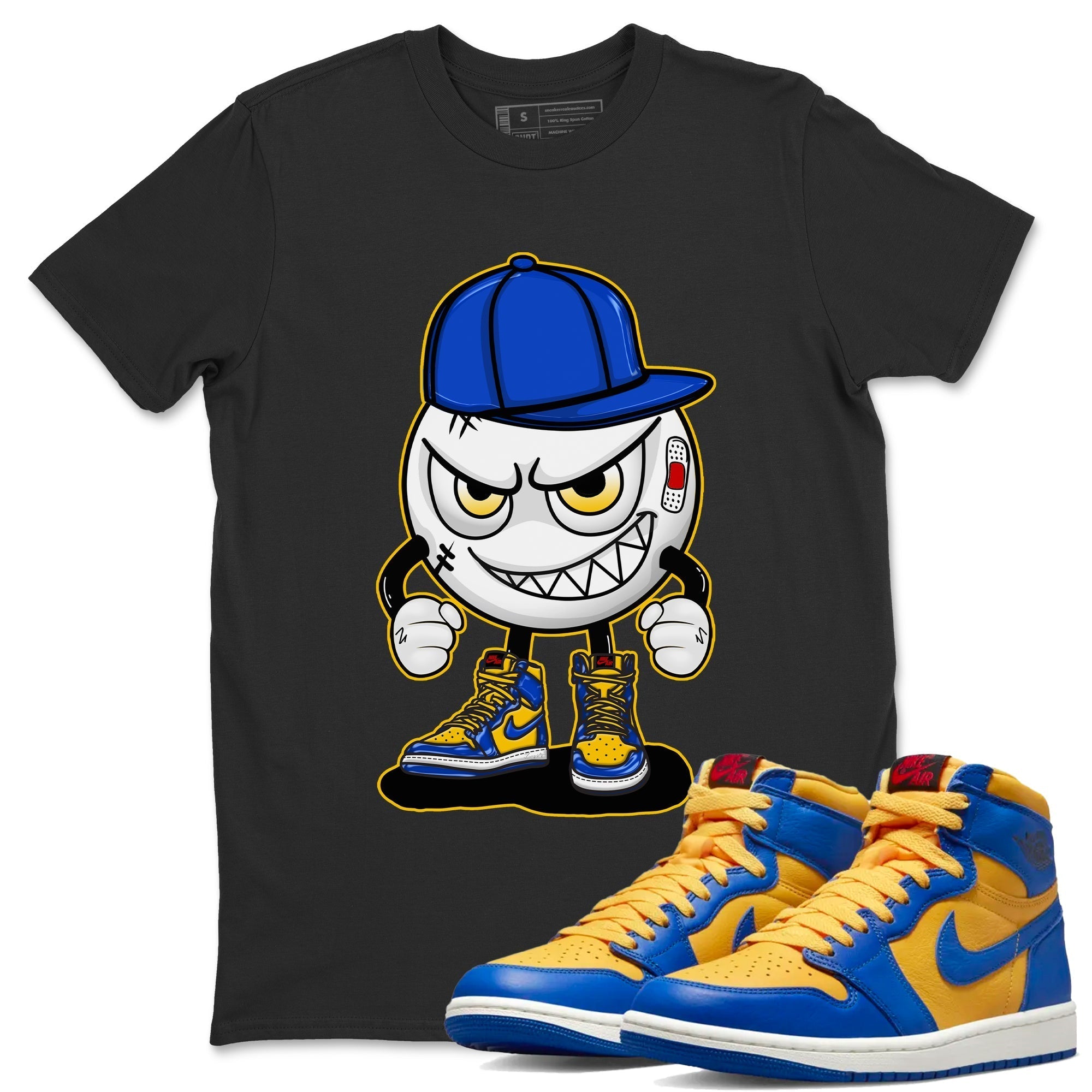 Mischief Unisex Tops - Air Jordan 1 Game Royal Varsity Maize
